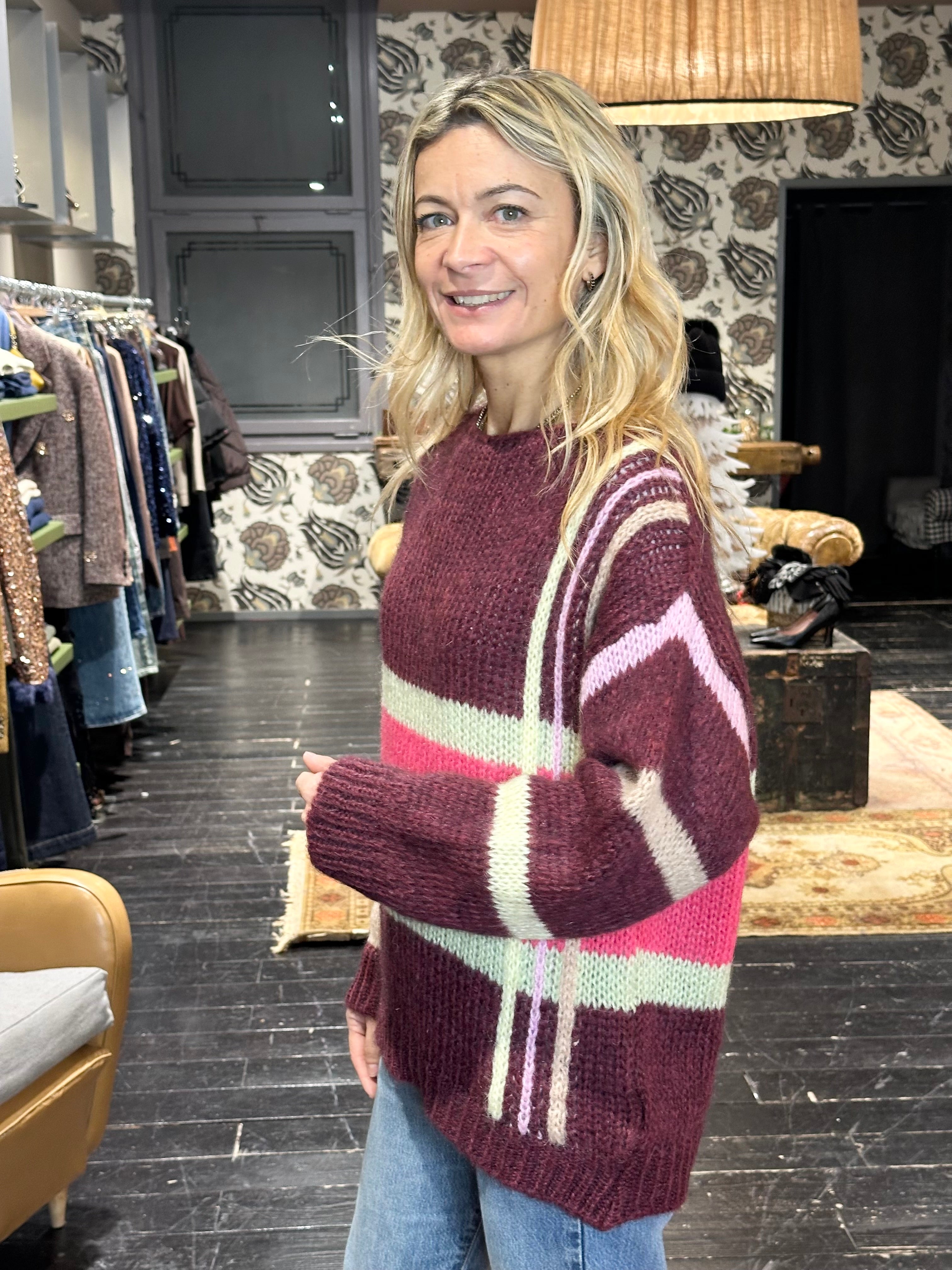 Maglia Rigata Bordeaux _ MI.LE. for soku