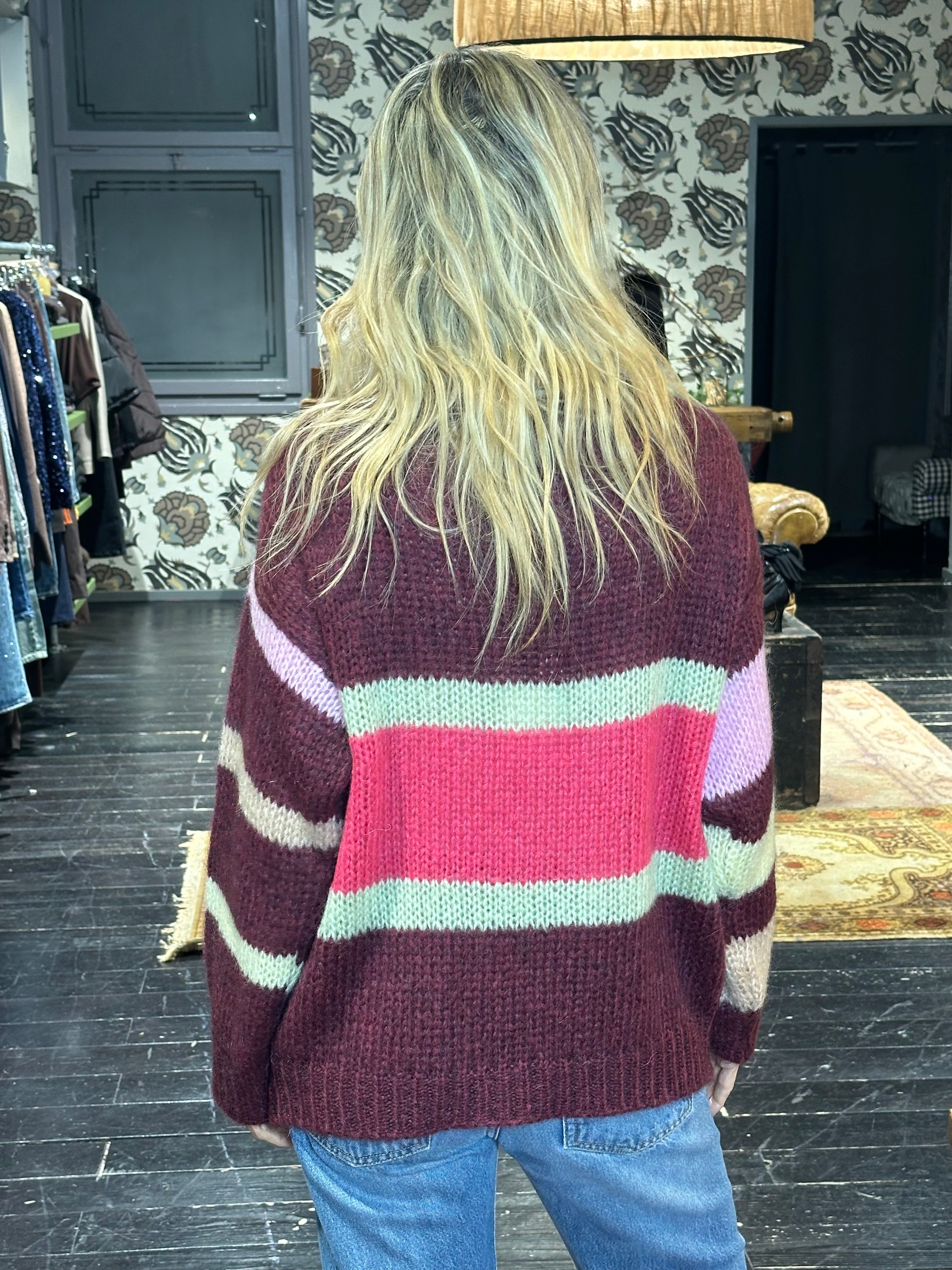 Maglia Rigata Bordeaux _ MI.LE. for soku