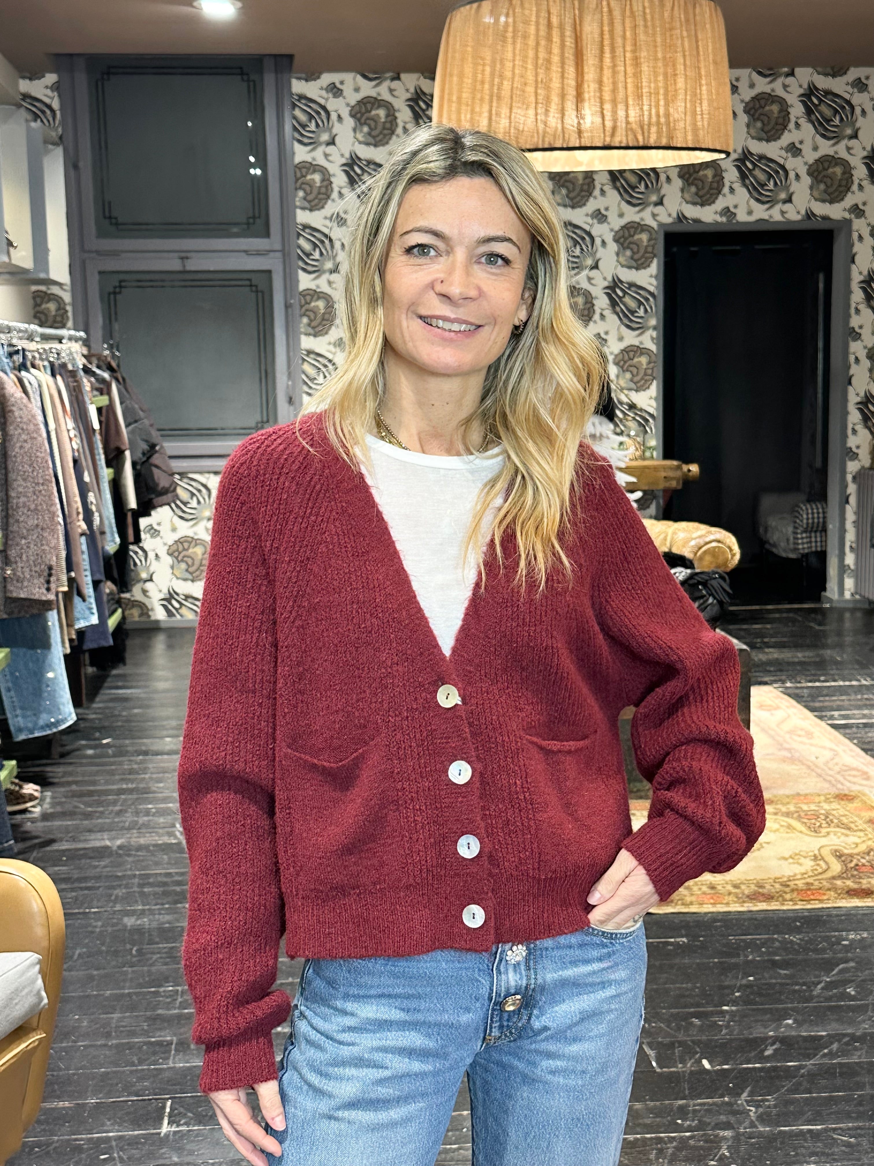 Cardigan Coste Bordeaux _ MI.LE. for soku