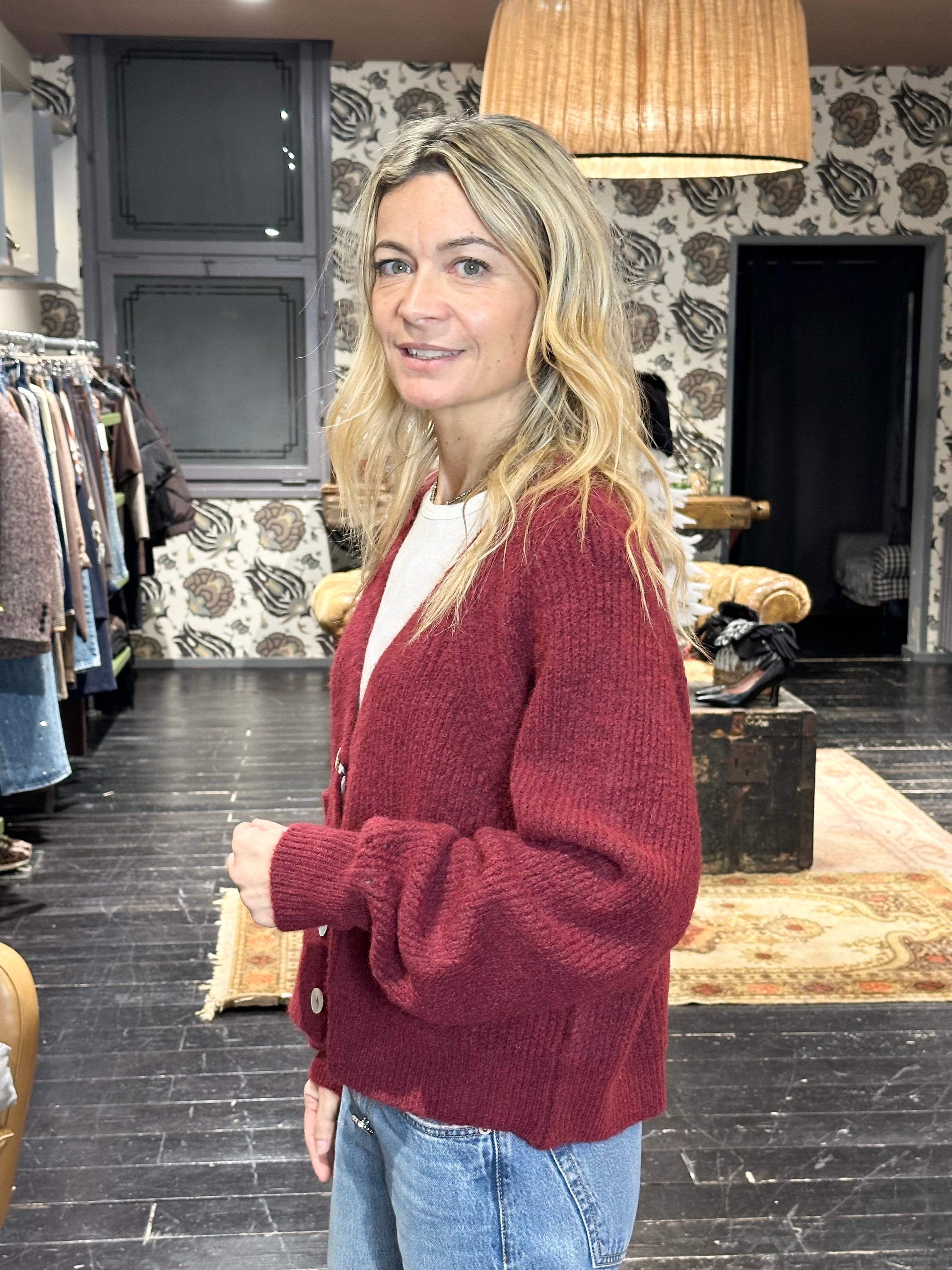 Cardigan Coste Bordeaux _ MI.LE. for soku