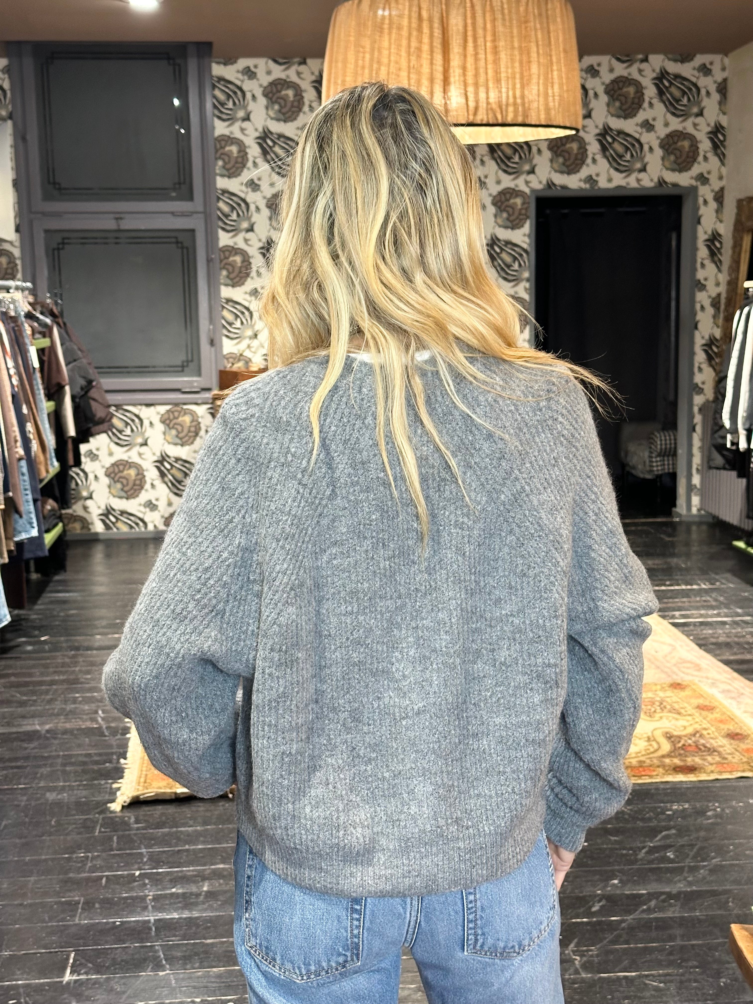 Cardigan Coste Grigio _ MI.LE. forv soku