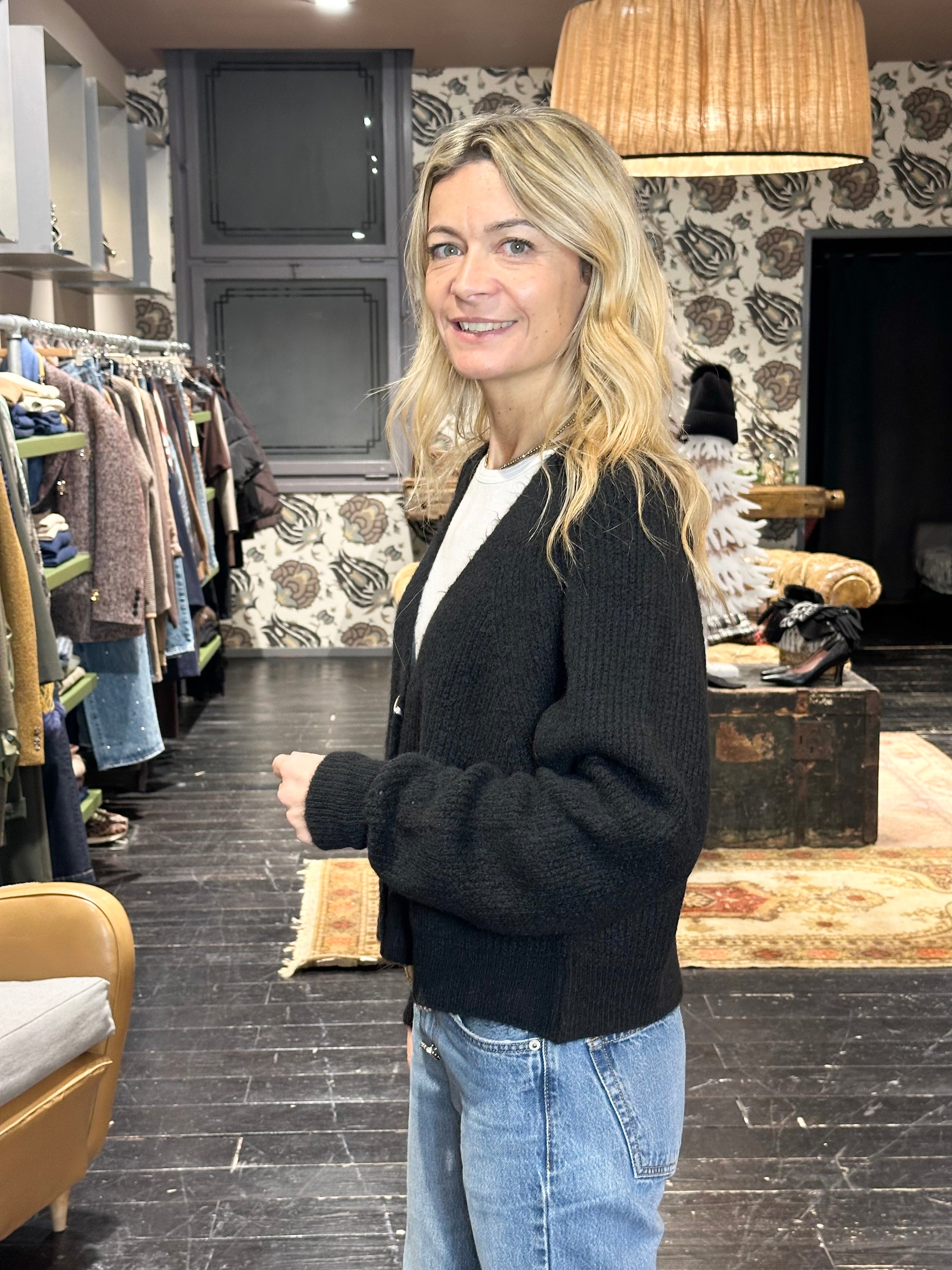 Cardigan Coste Nero _ MI.LE. for soku