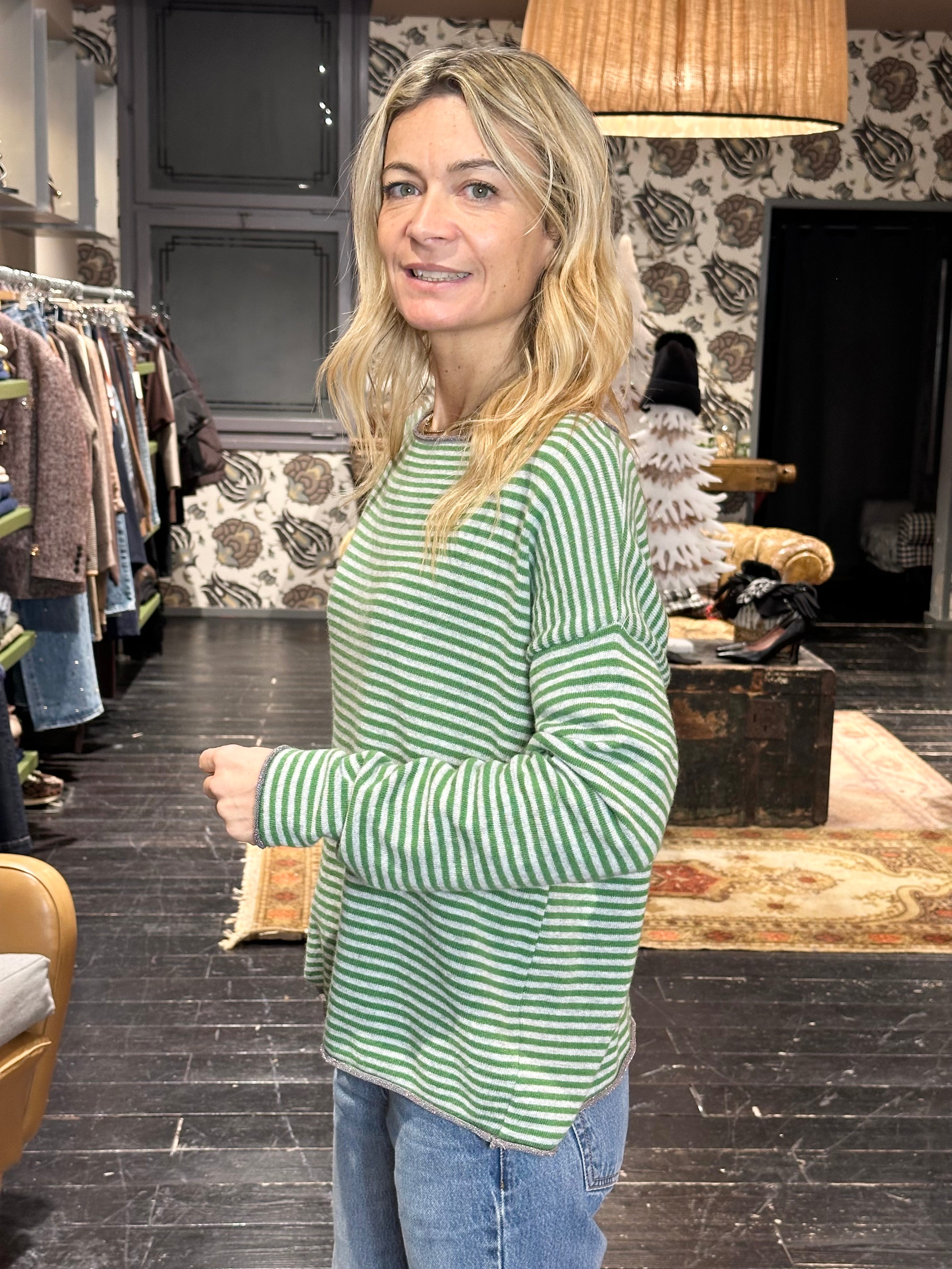 Scollo Barca Rigata Verde _ MI.LE. for soku