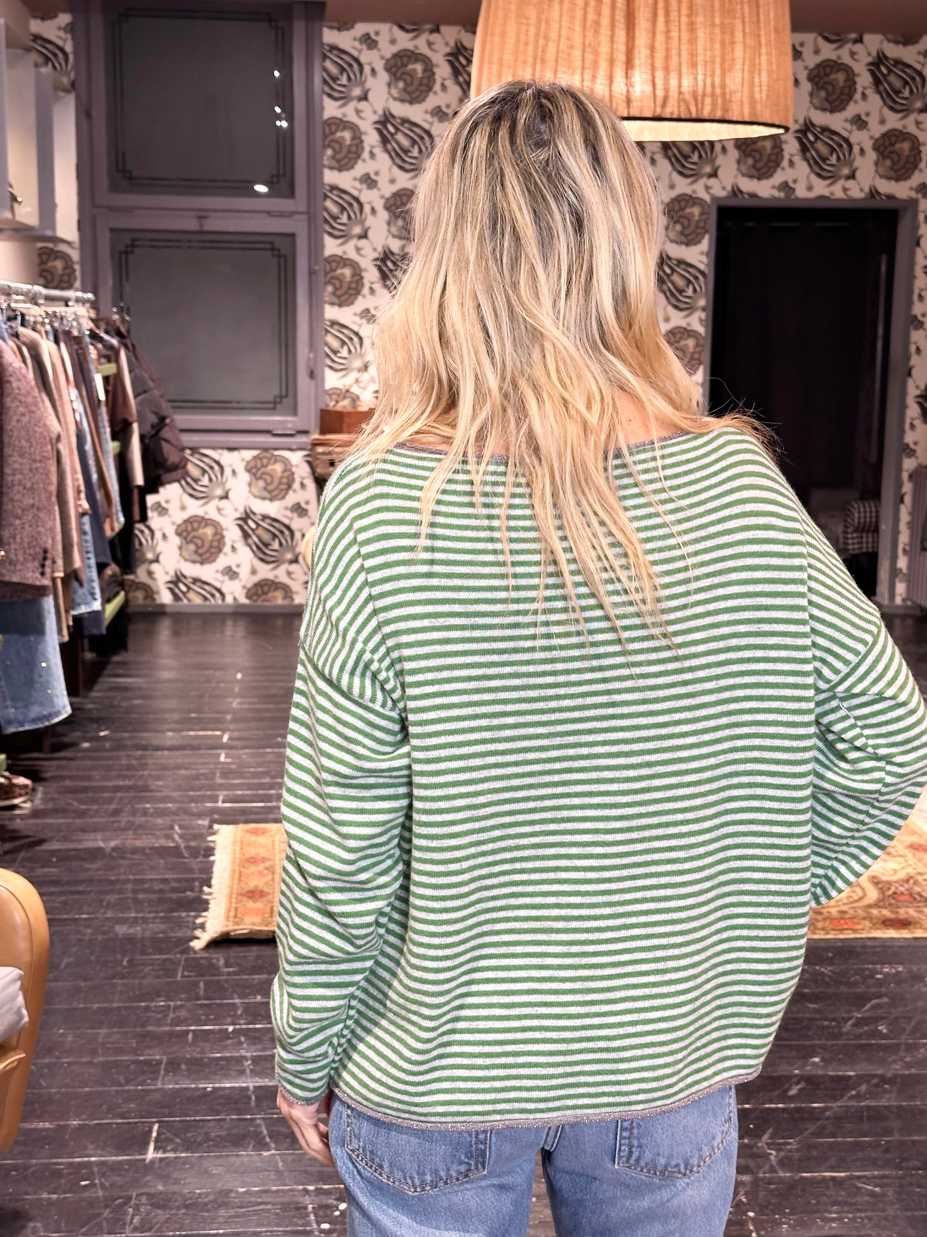 Scollo Barca Rigata Verde _ MI.LE. for soku