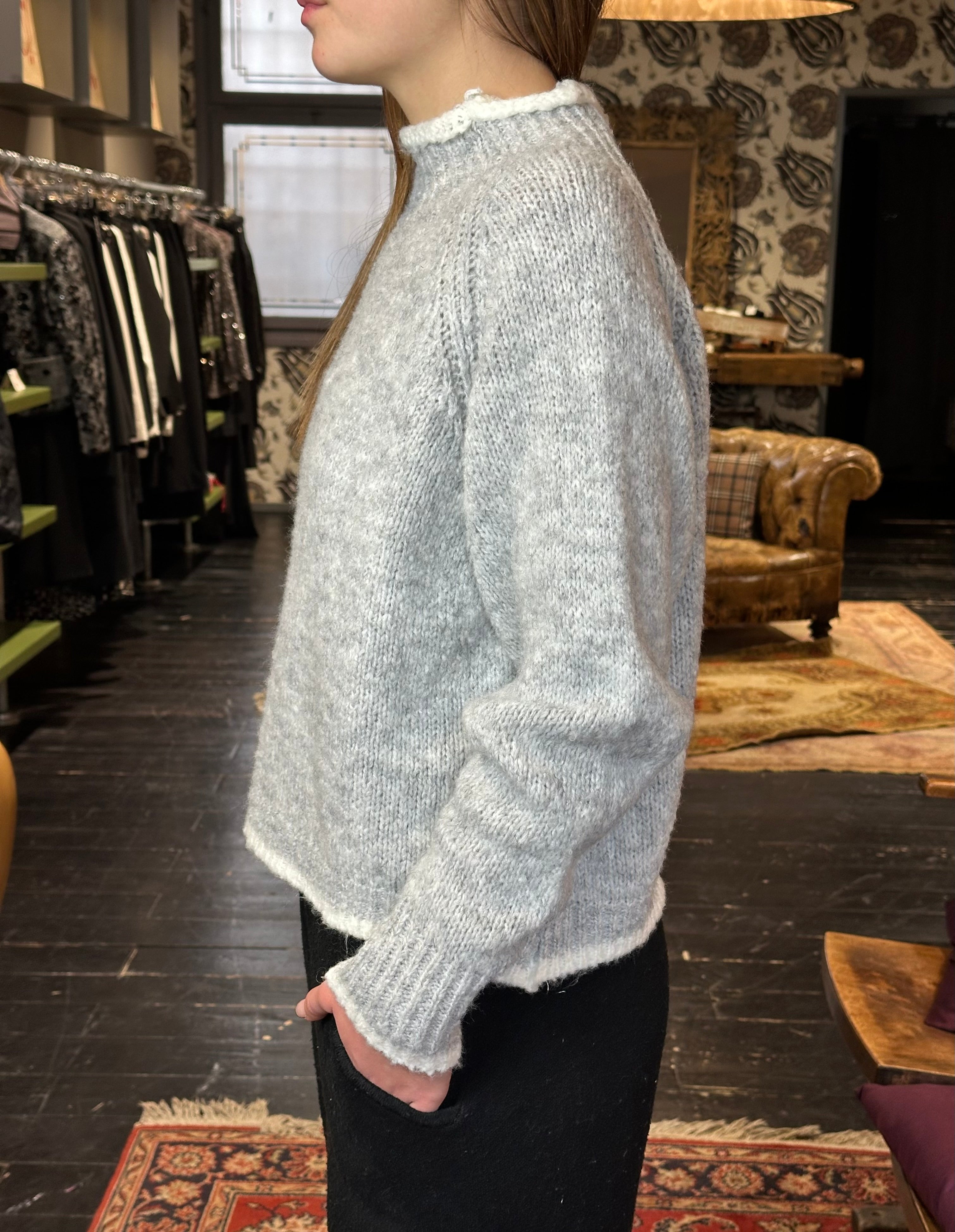 Lupetto Profilo a Contrasto Grigio _ MI.LE.for soku