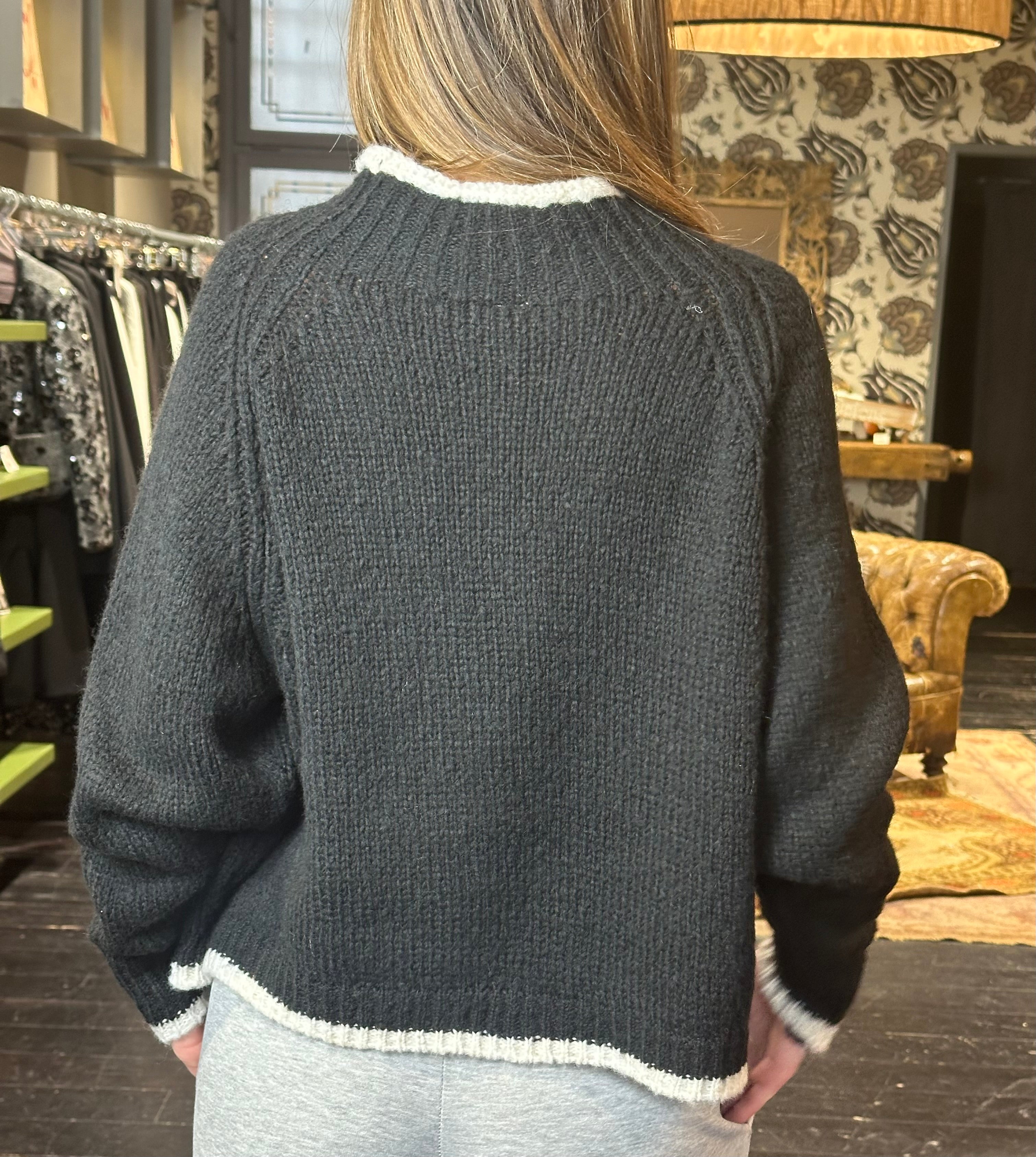 Lupetto Profilo a Contrasto Nero _ MI.LE.for soku