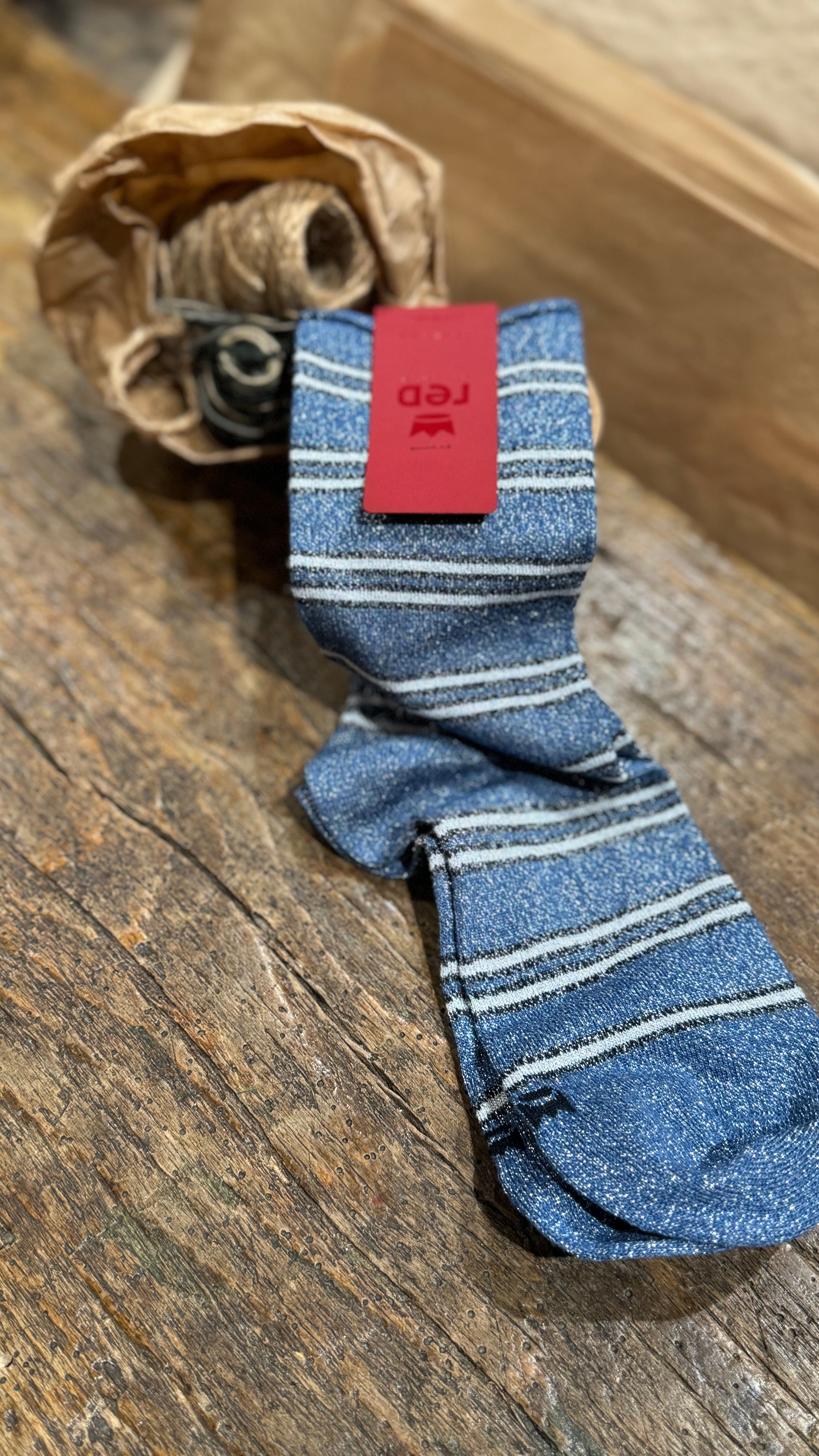 Calzino Lurex Rigato _ Red