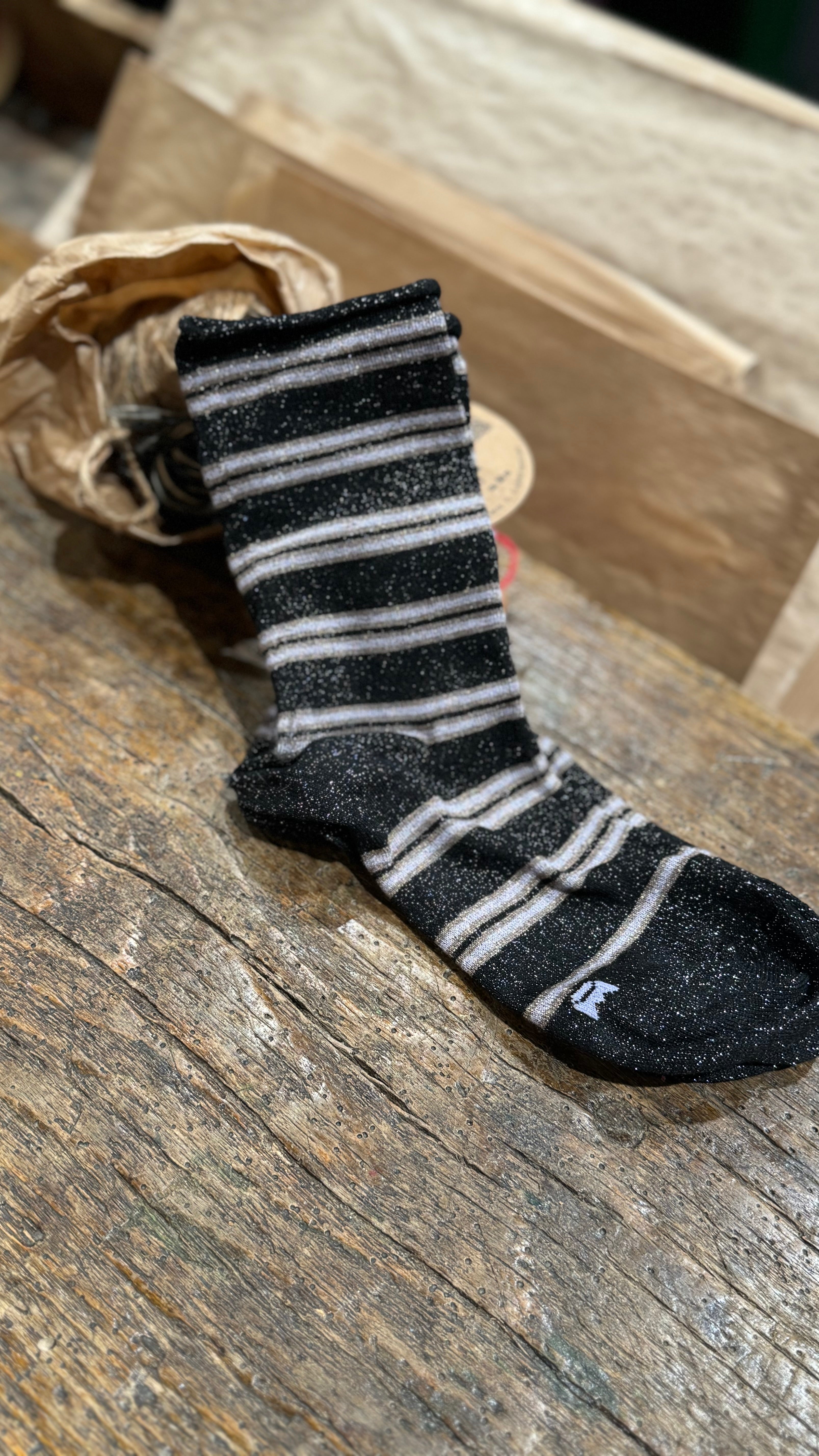 Calzino Lurex Rigato _ Red