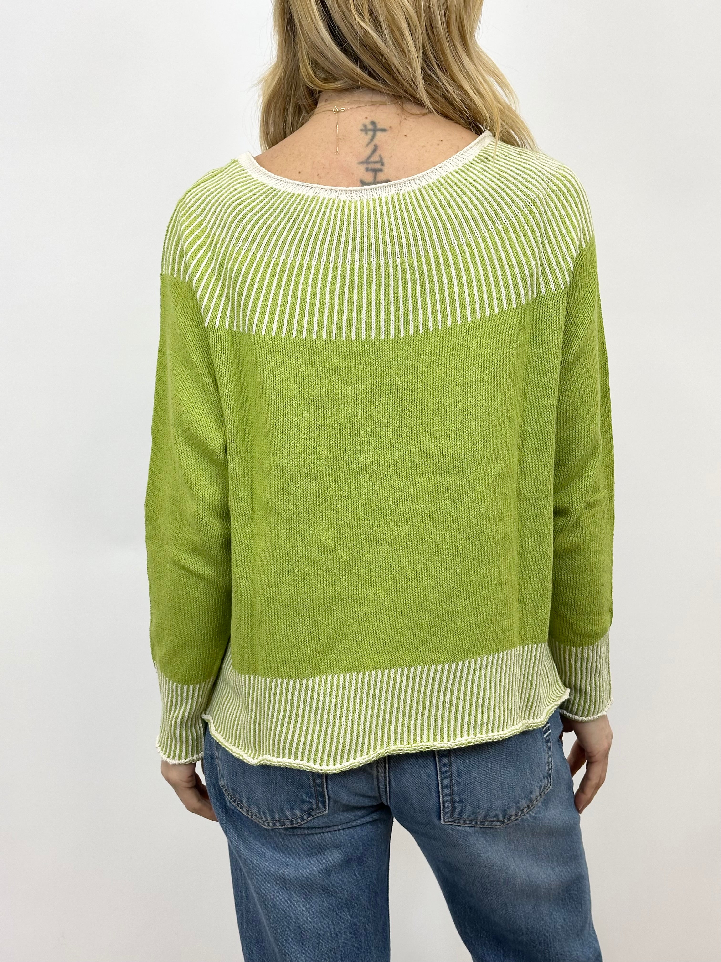 Maglia Rifinitura a Contrasto Verde _ MI.LE. for soku