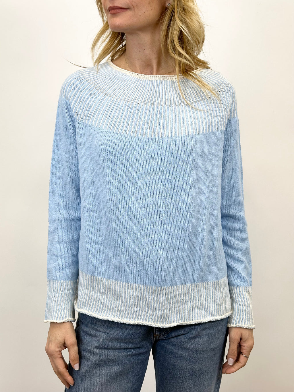 Maglia Rifinitura a Contrasto Cielo _ MI.LE. for soku