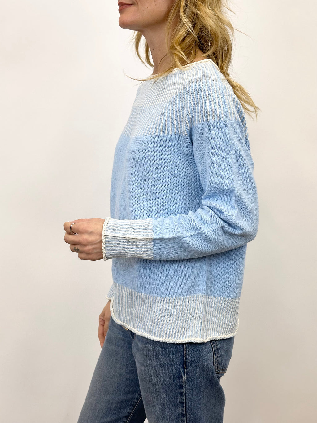 Maglia Rifinitura a Contrasto Cielo _ MI.LE. for soku