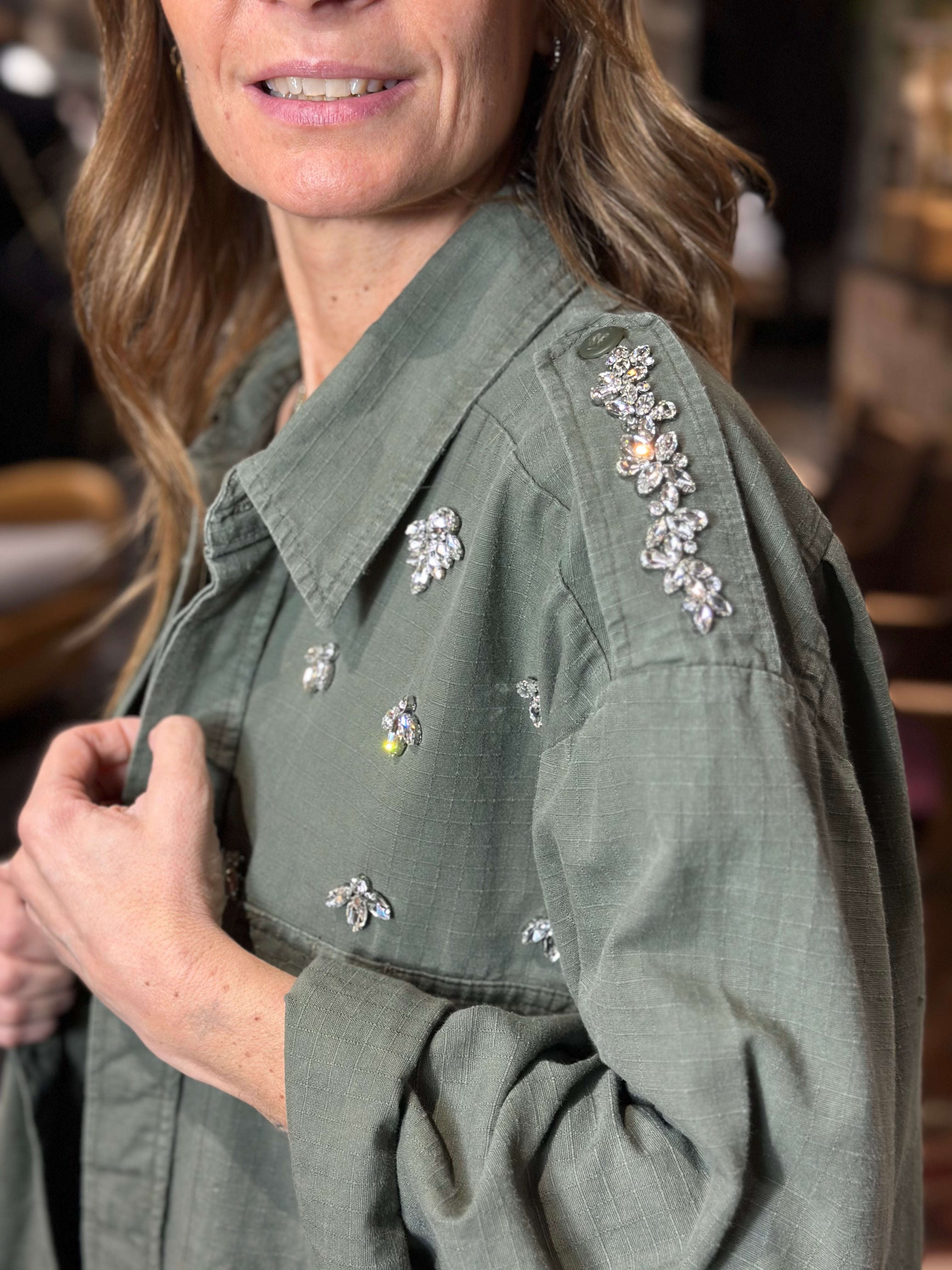 Camicia Militare con Strass _ Myastreet