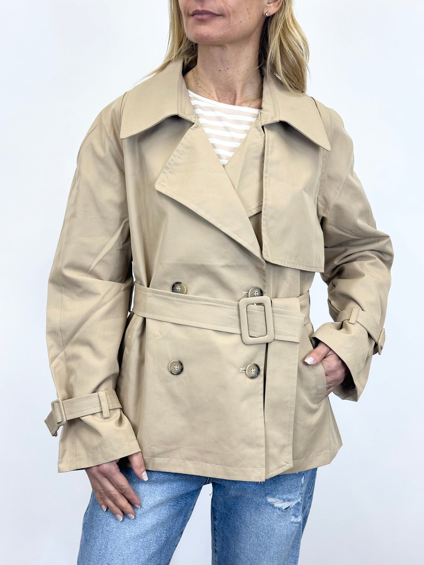 Trench Corto MI.LE. for soku Beige