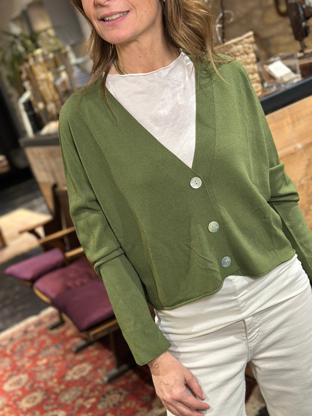 Cardigan Corto Verde _ MI.LE. for soku
