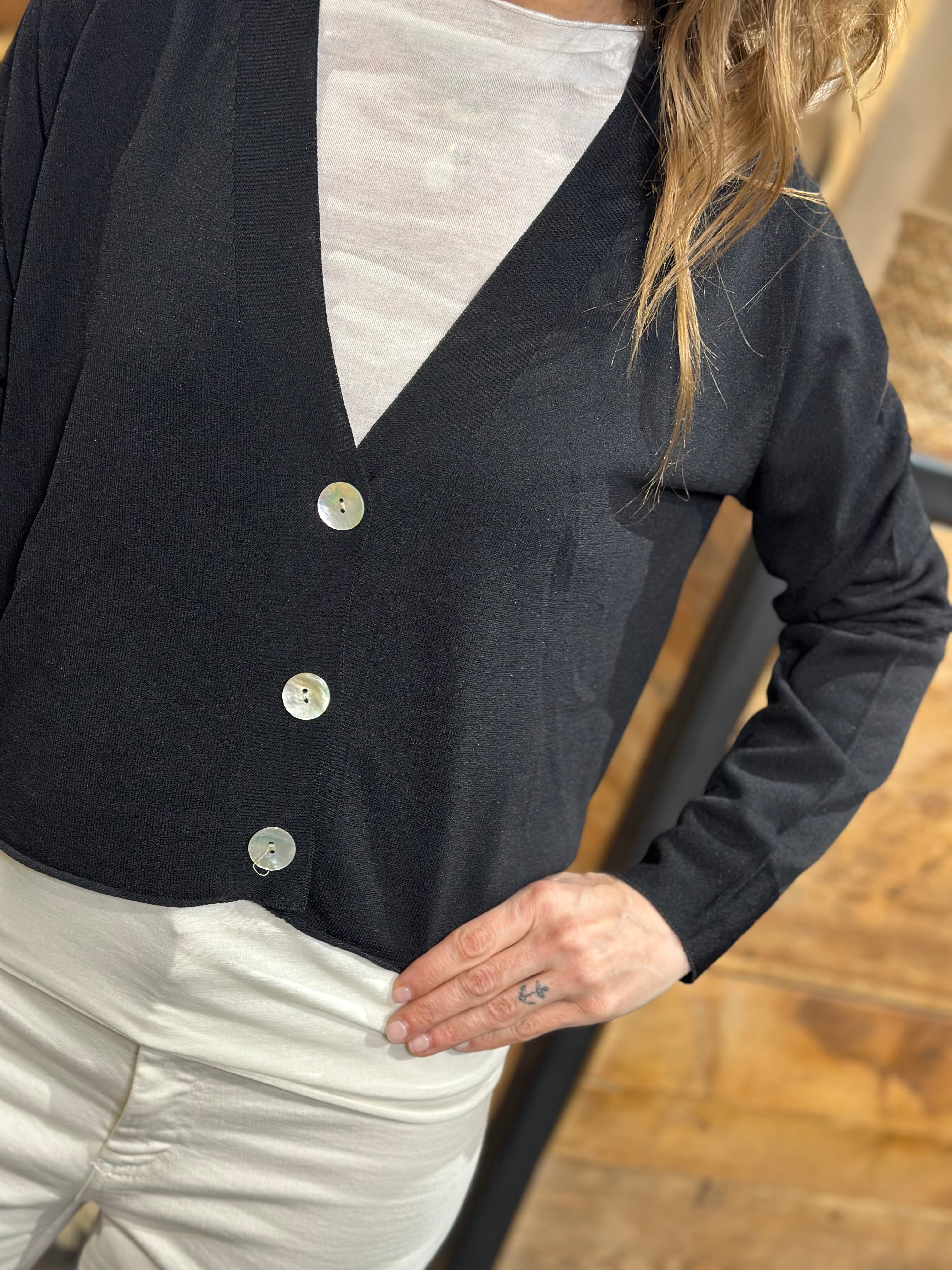 Cardigan Corto Nero _ MI.LE. for soku