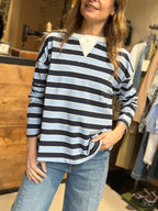 T-Shirt Over Rigata Blu _ MI.LE. for soku