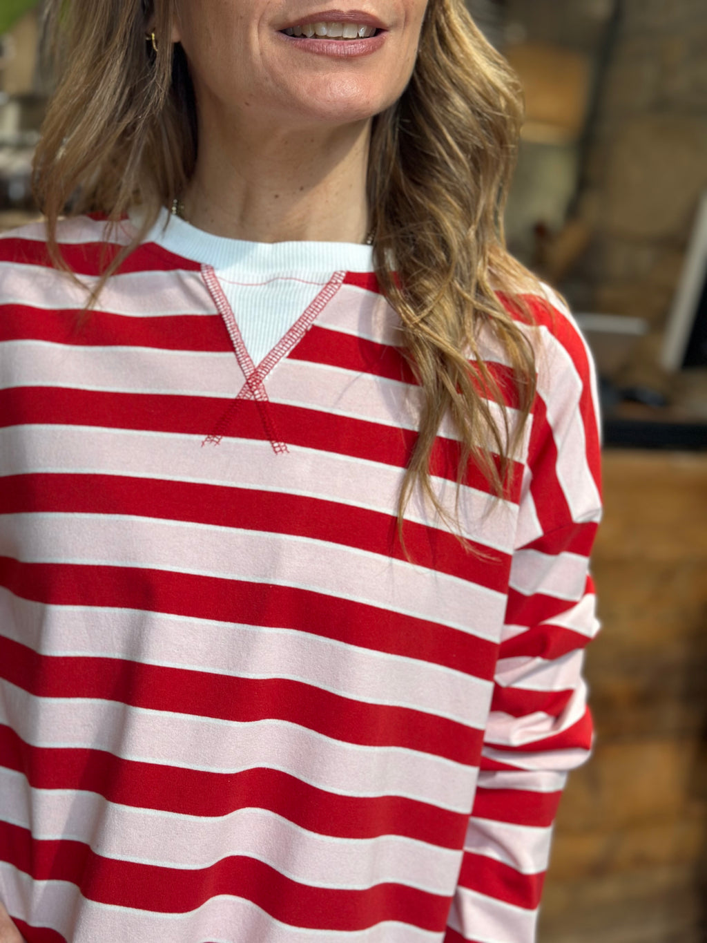 T-Shirt Over Rigata Rosso _ MI.LE. for soku