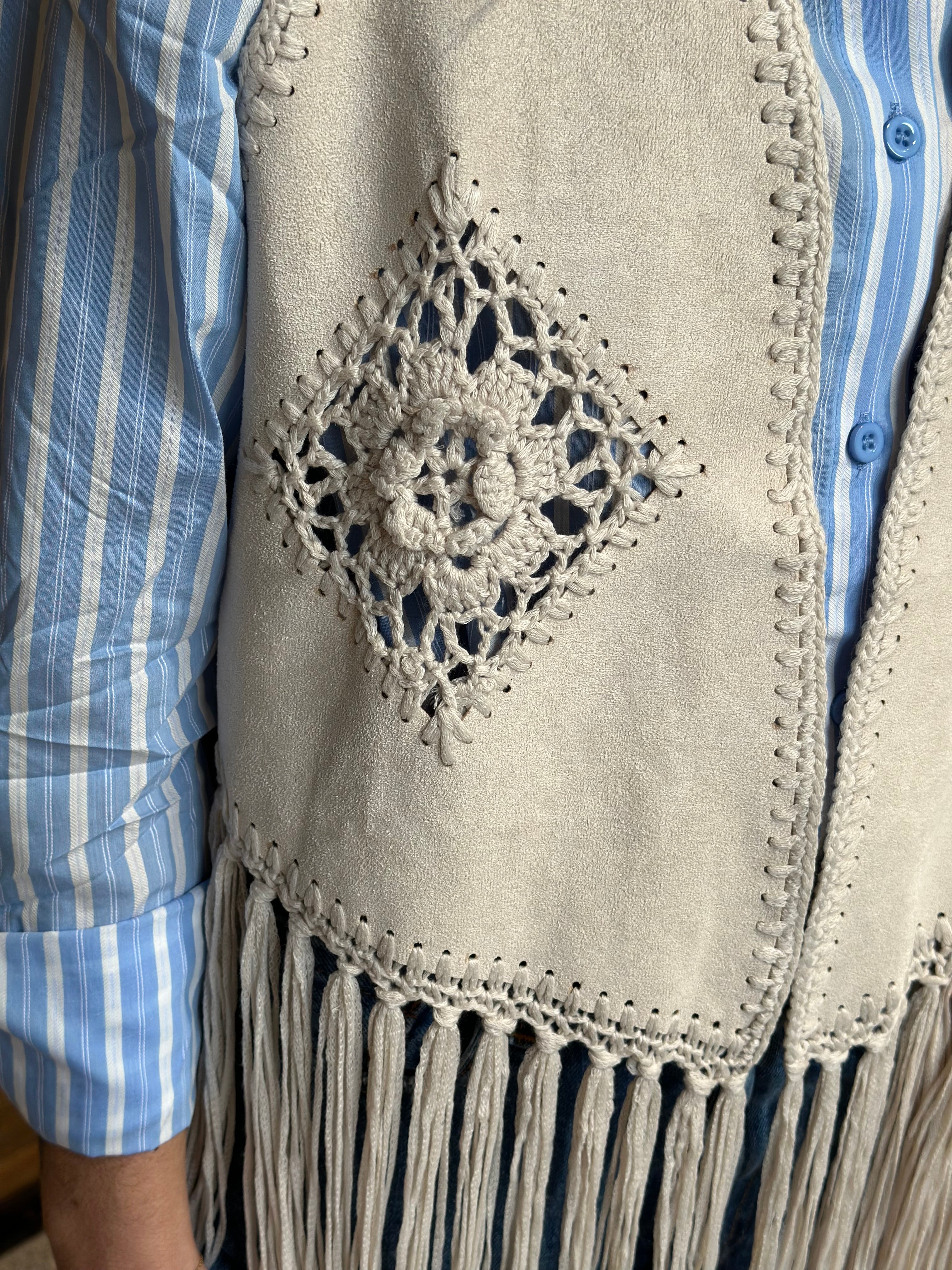 Gilet Effetto Suede Gesso _ MI.LE. for soku