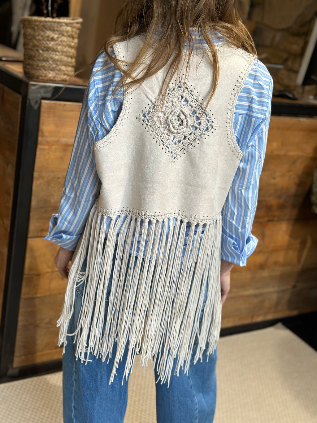 Gilet Effetto Suede Gesso _ MI.LE. for soku