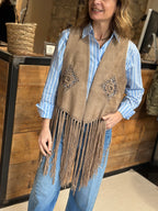 Gilet Effetto Suede Tortora _ MI.LE. for soku