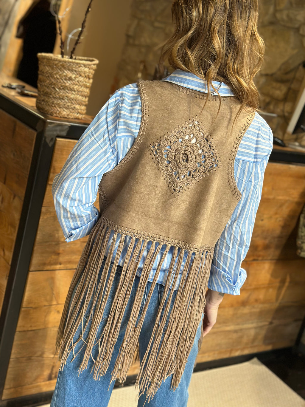 Gilet Effetto Suede Tortora _ MI.LE. for soku