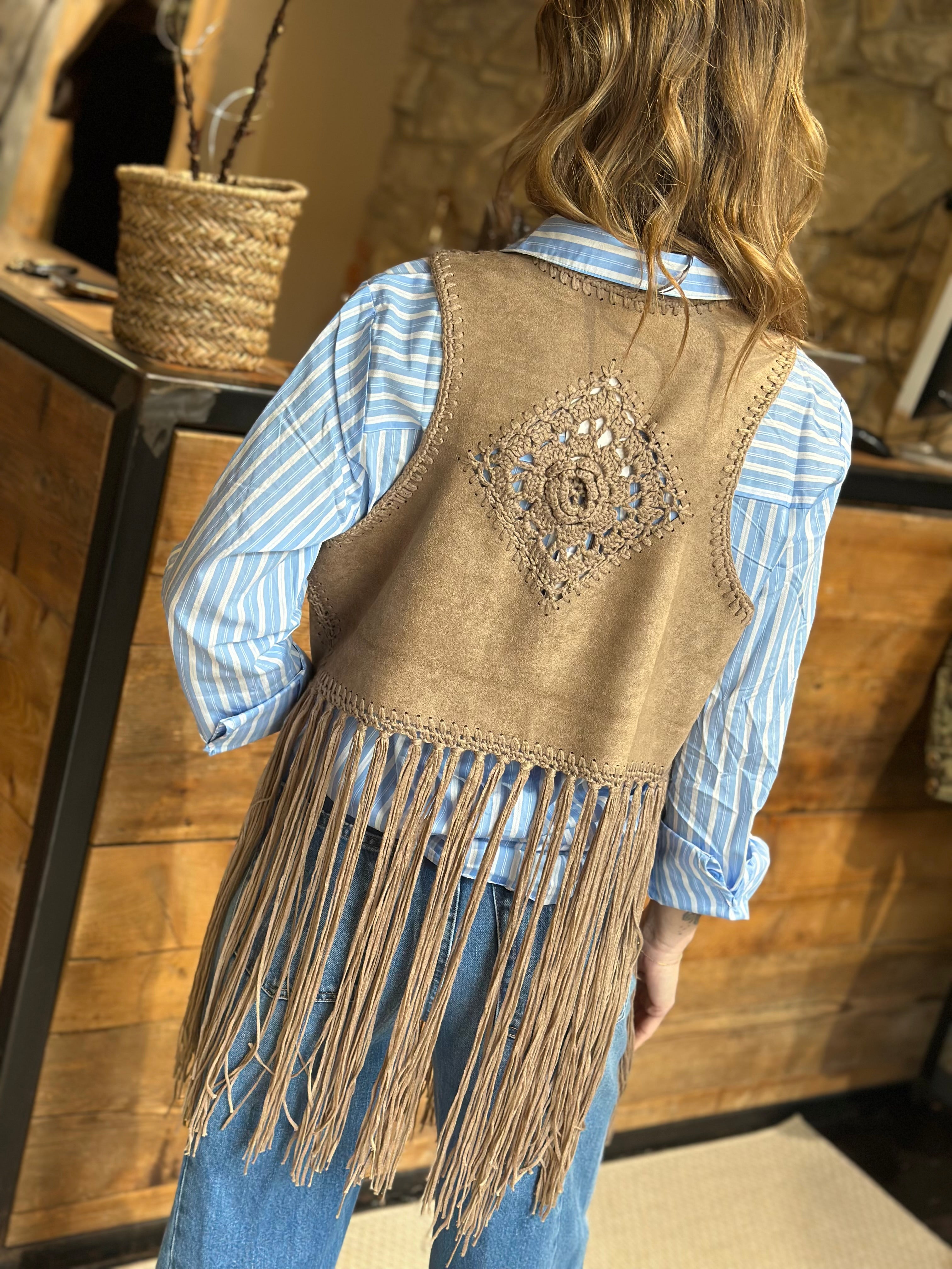 Gilet Effetto Suede Tortora _ MI.LE. for soku