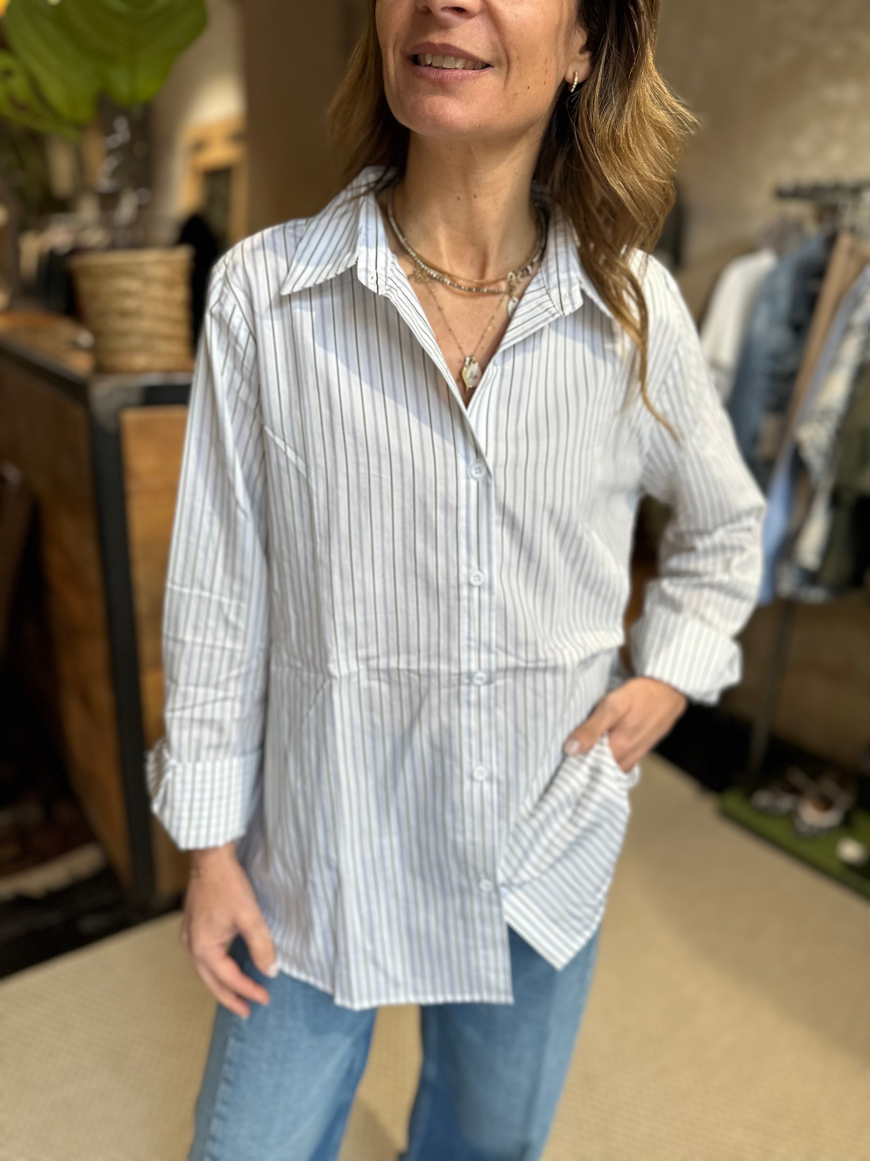 Camicia Rigata Nera _ MI.LE. for soku