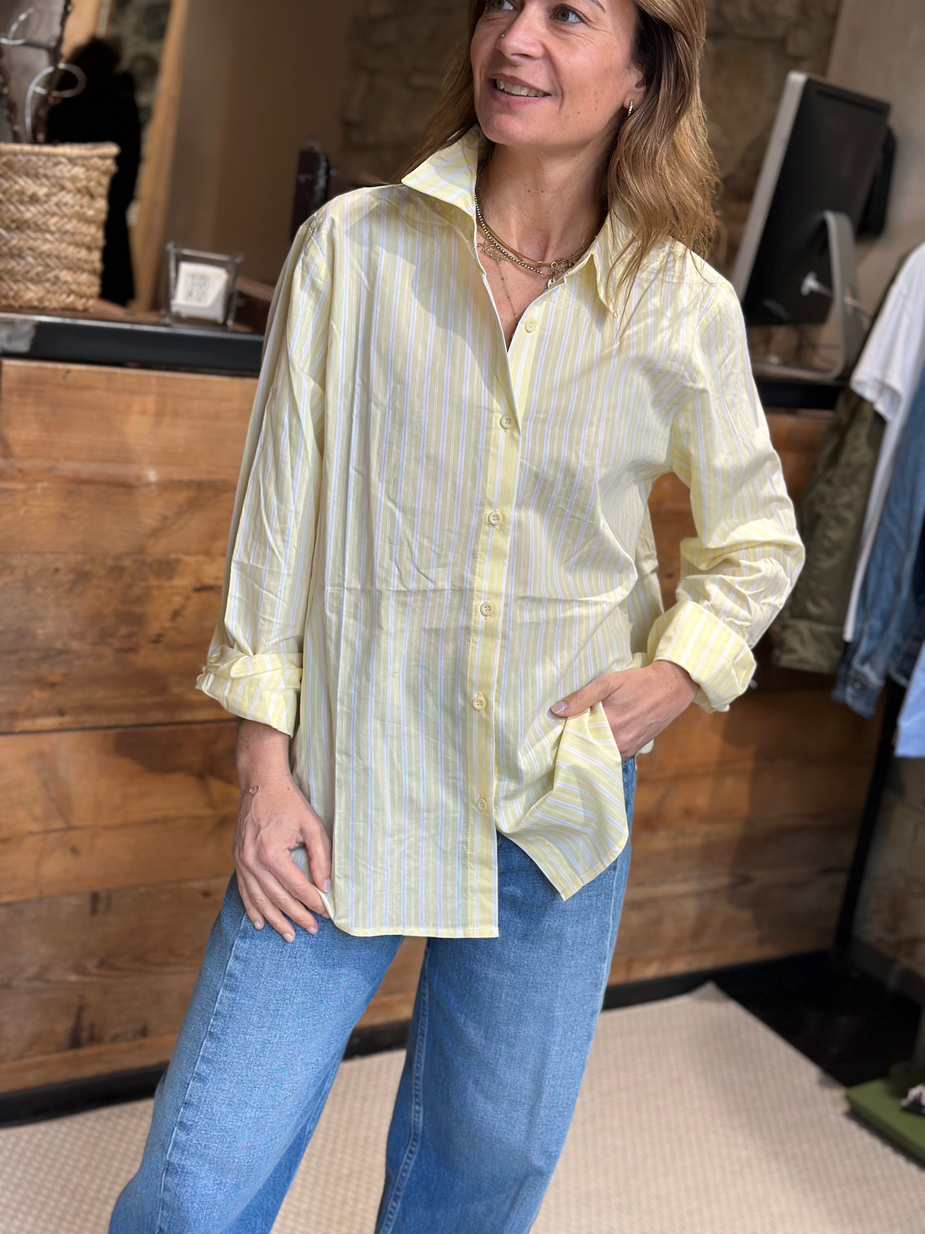 Camicia Rigata Gialla _ MI.LE. for soku