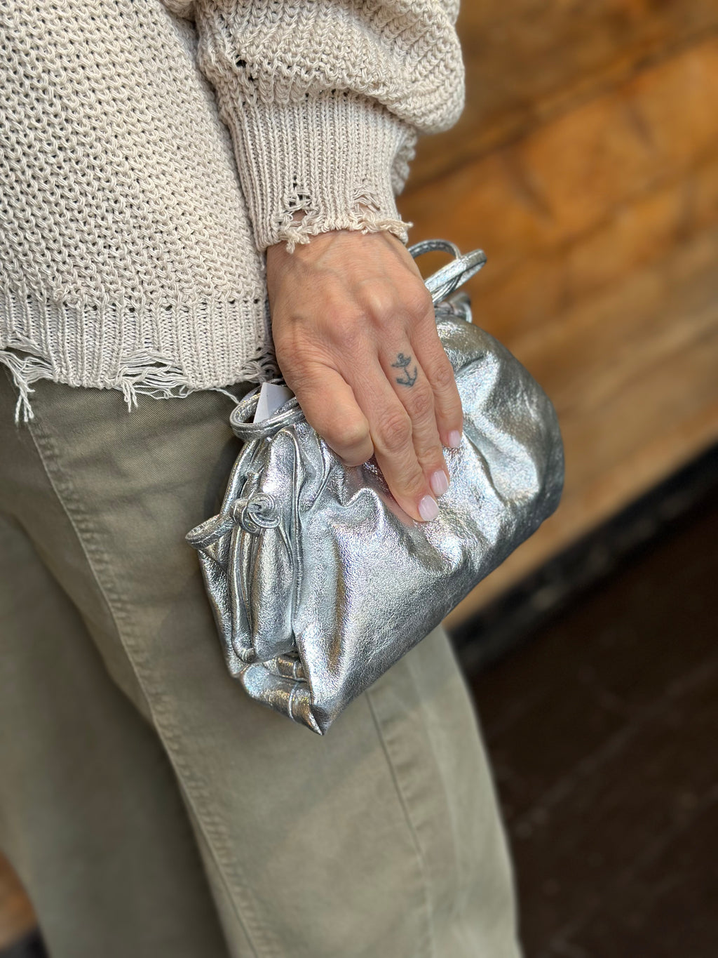 Borsa Clutch Piccola Argento _ Soku