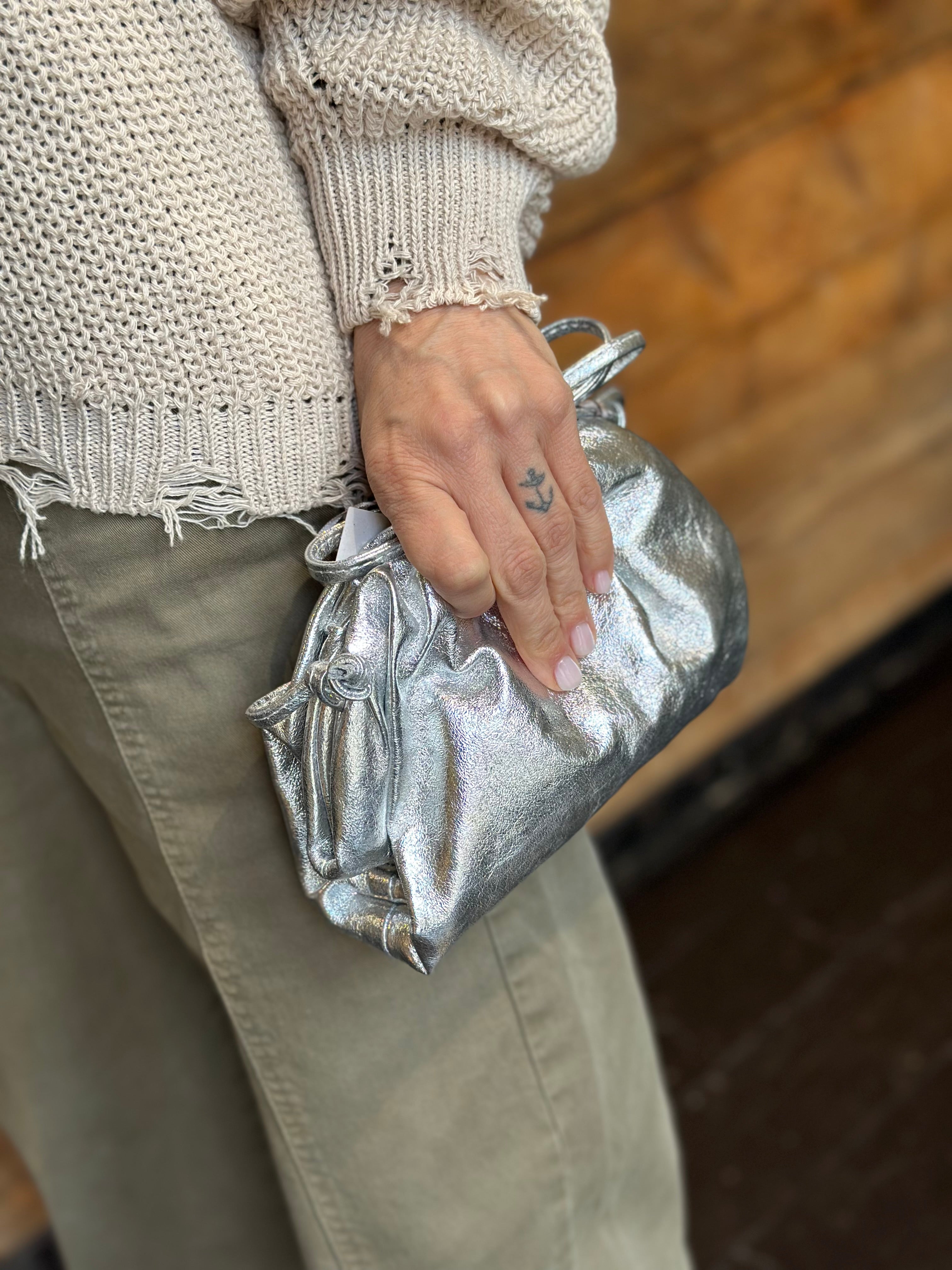 Borsa Clutch Piccola Argento _ Soku