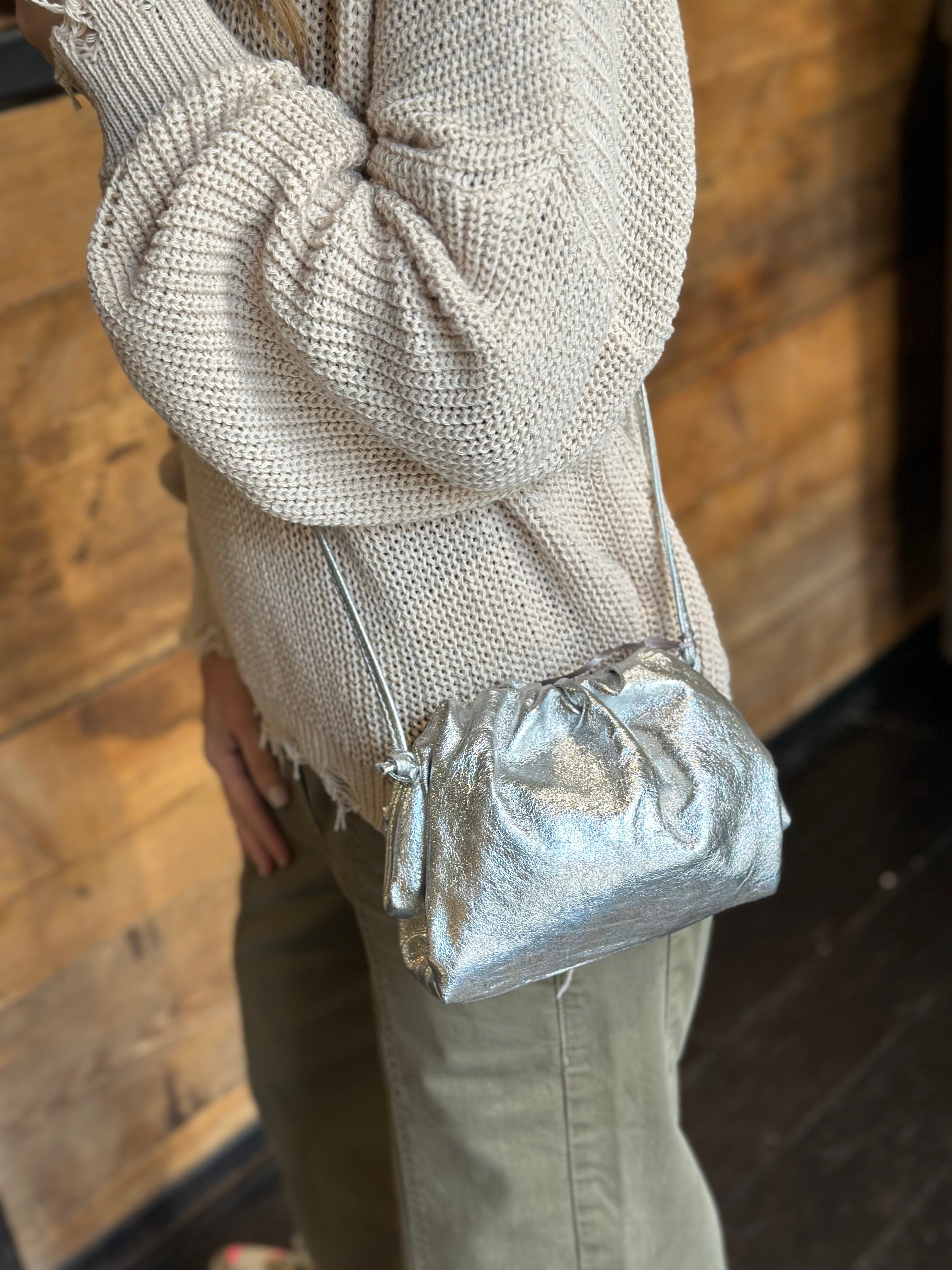 Borsa Clutch Piccola Argento _ Soku