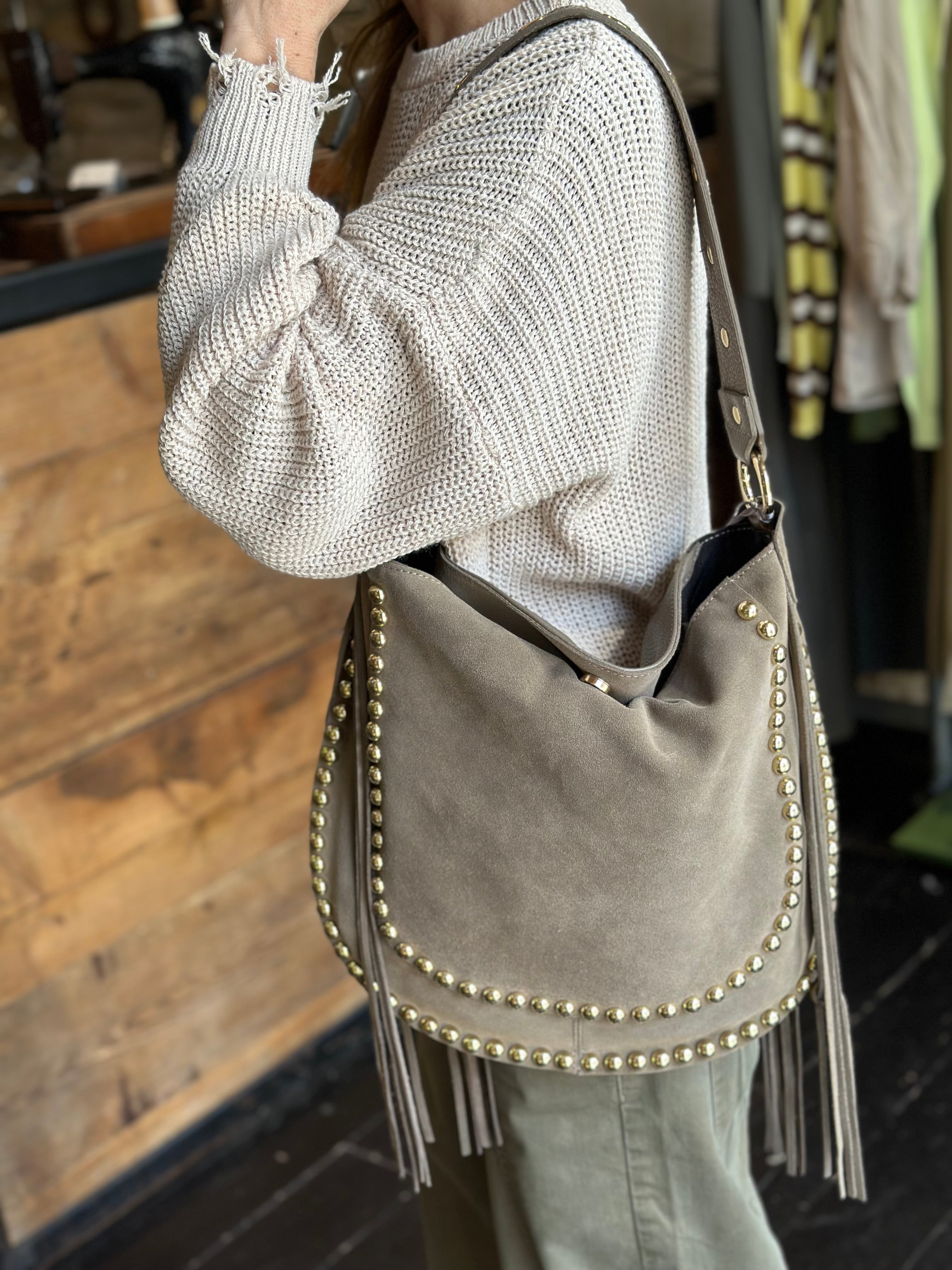 Borsa Borchie Taupe _ Soku