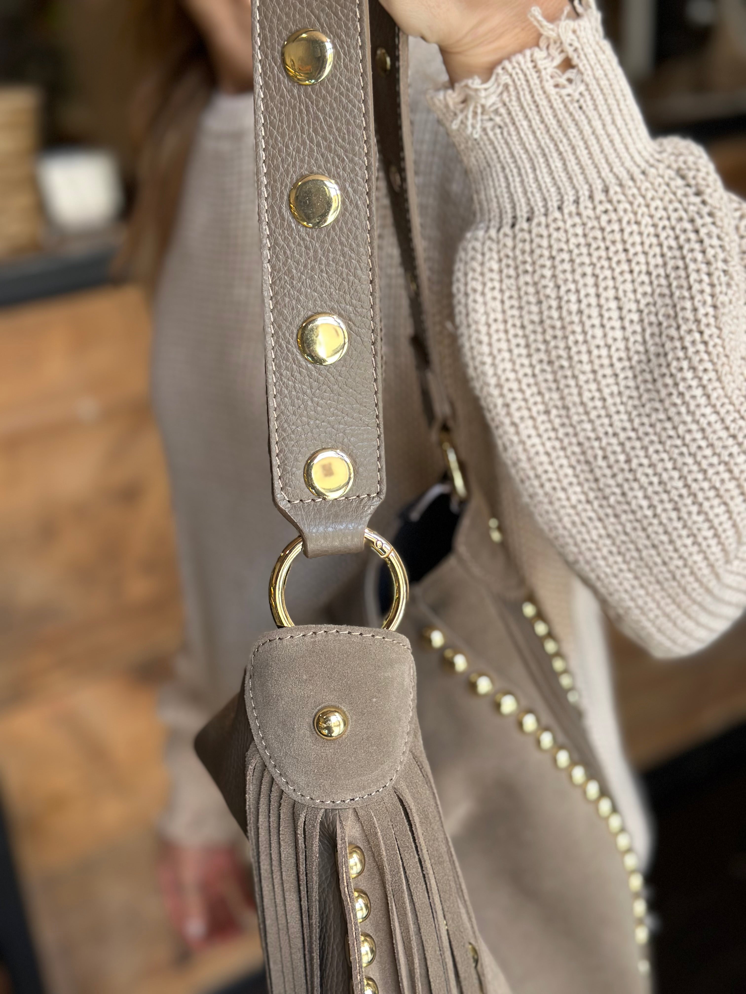 Borsa Borchie Taupe _ Soku