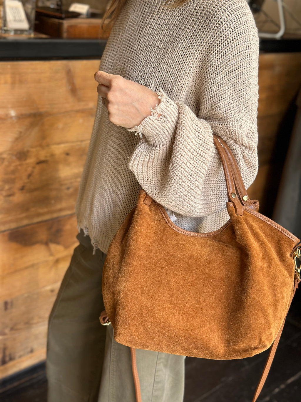 Borsa Suede Cuoio _ Soku