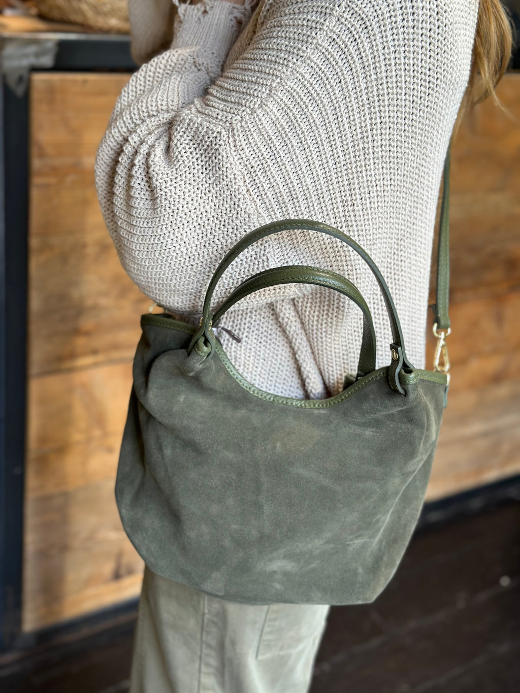 Borsa Suede Verde _ Soku