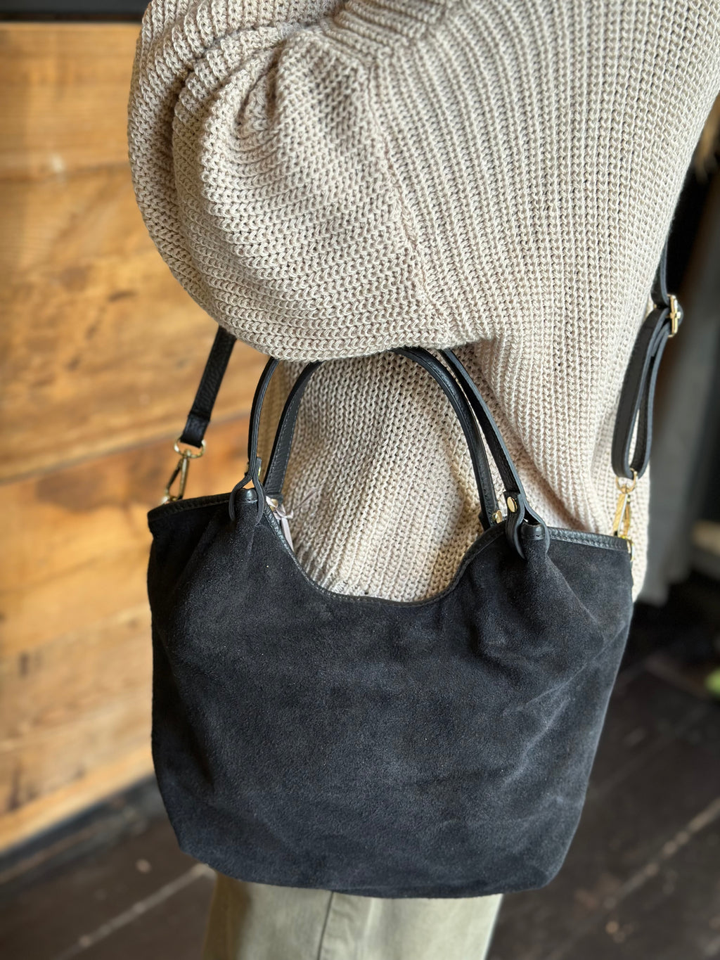 Borsa Suede Nero _ Soku