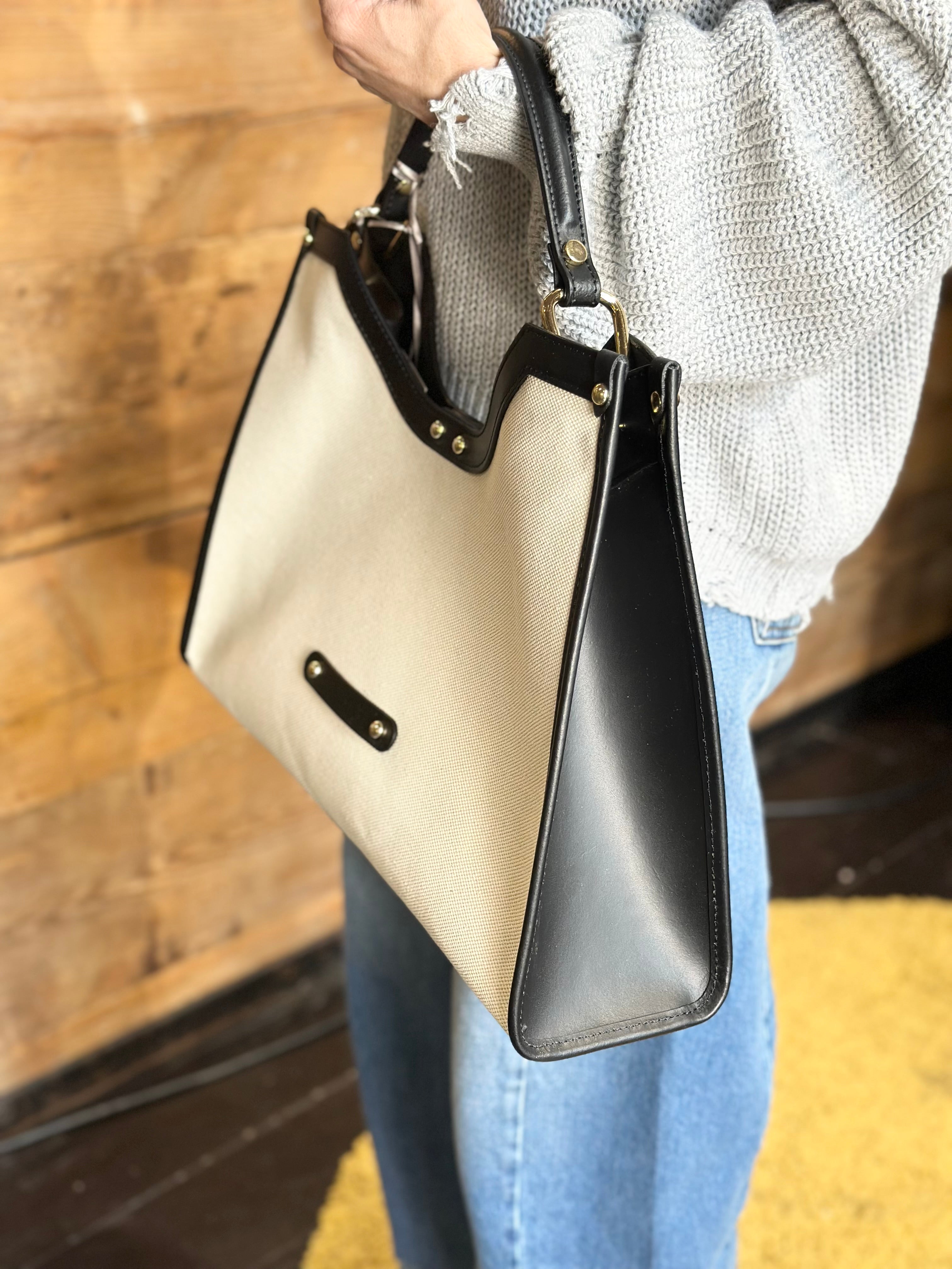 Borsa Canvas e Pelle _ Soku