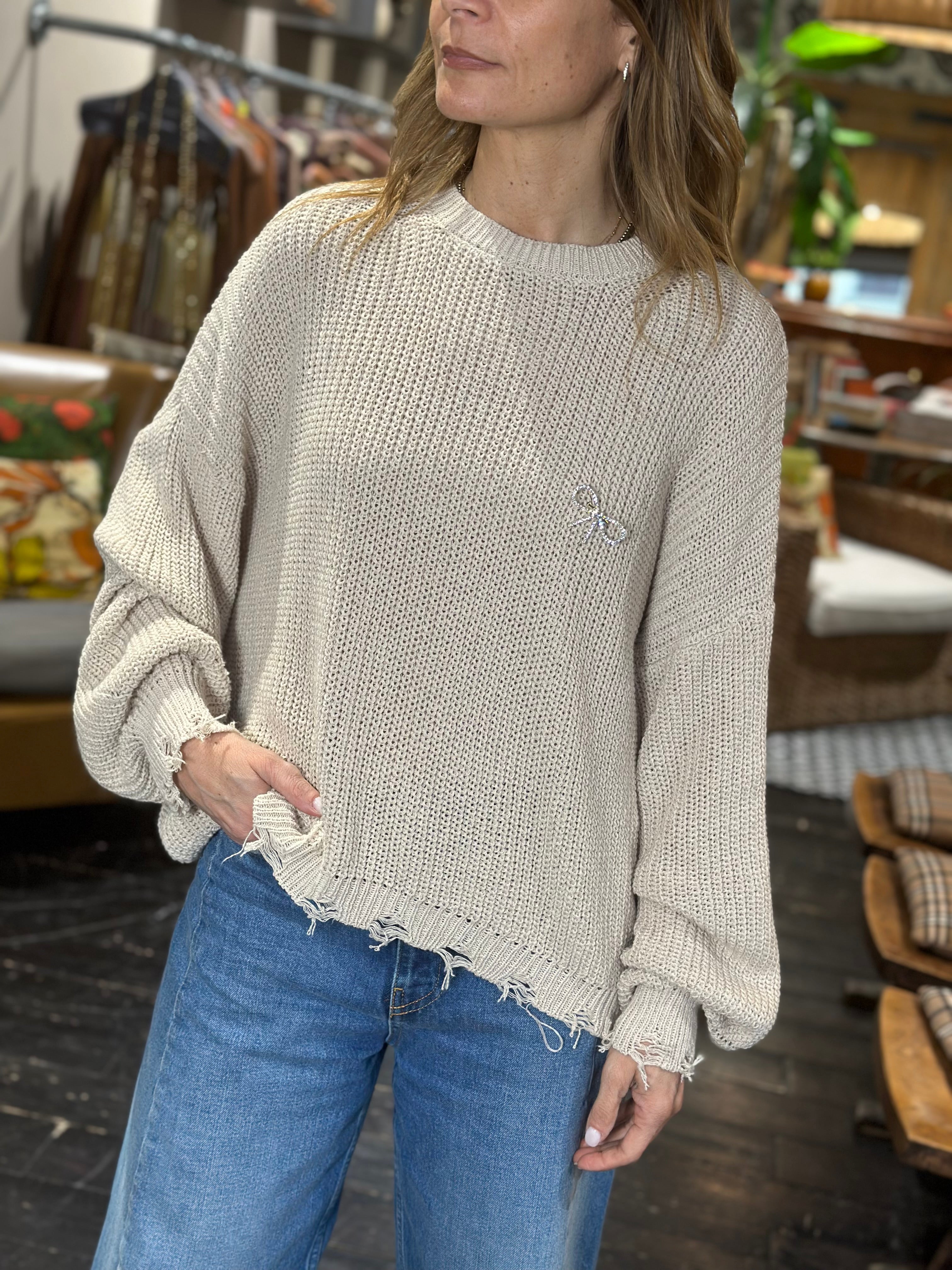 Maglia Rotture Beige _ MI.LE.for soku