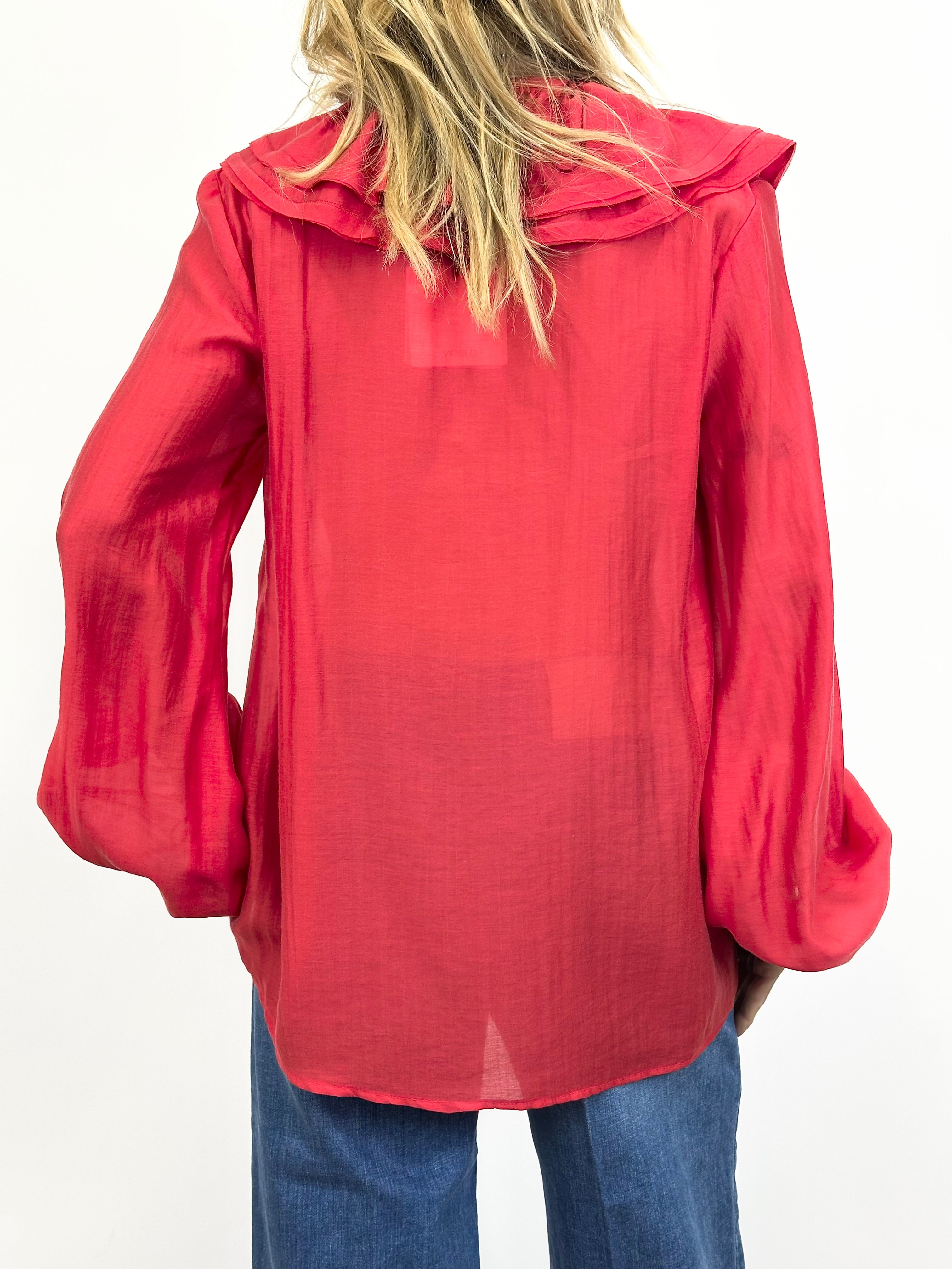 Camicia Rouches Rosso _ Vicolo