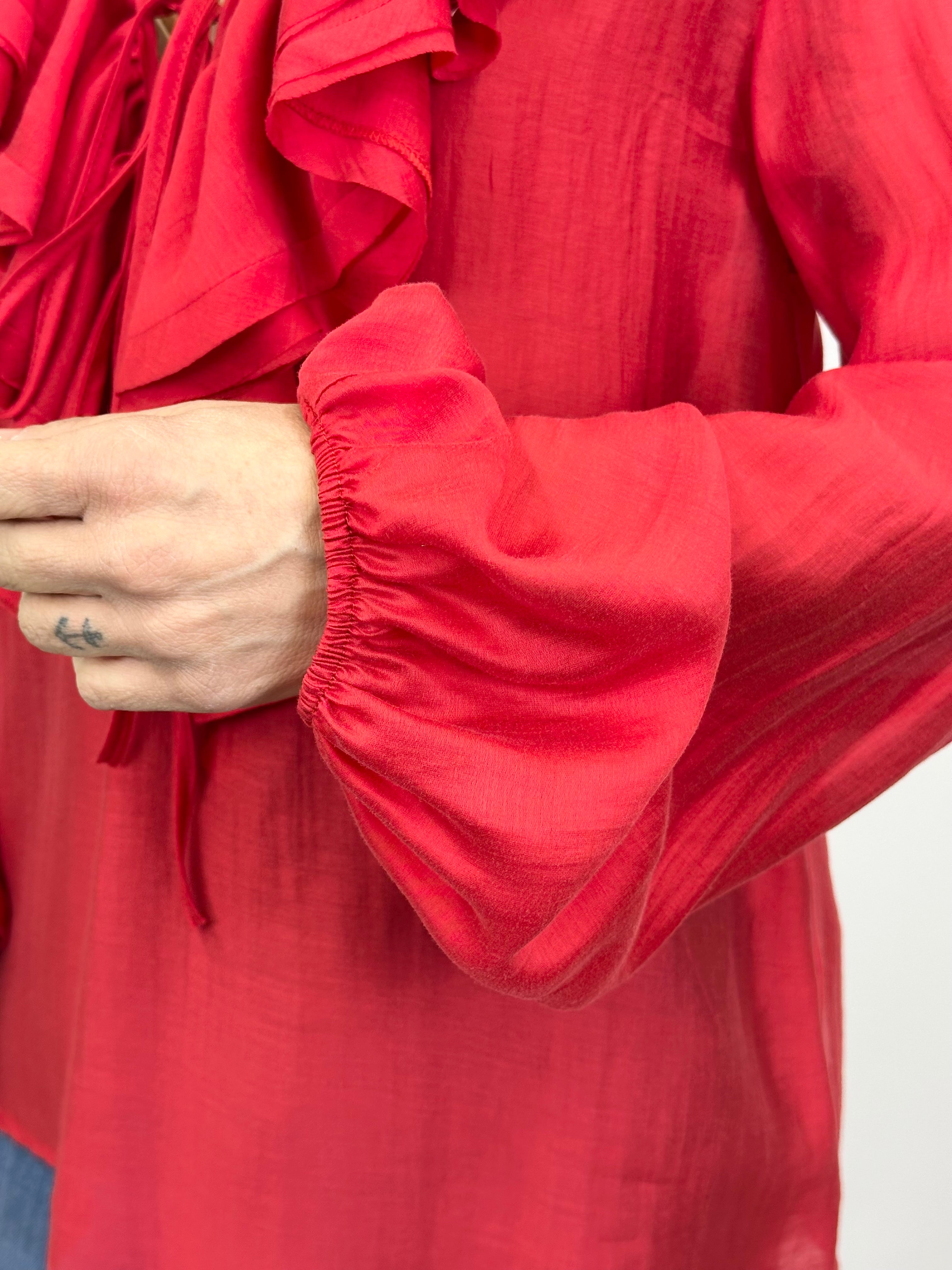 Camicia Rouches Rosso _ Vicolo