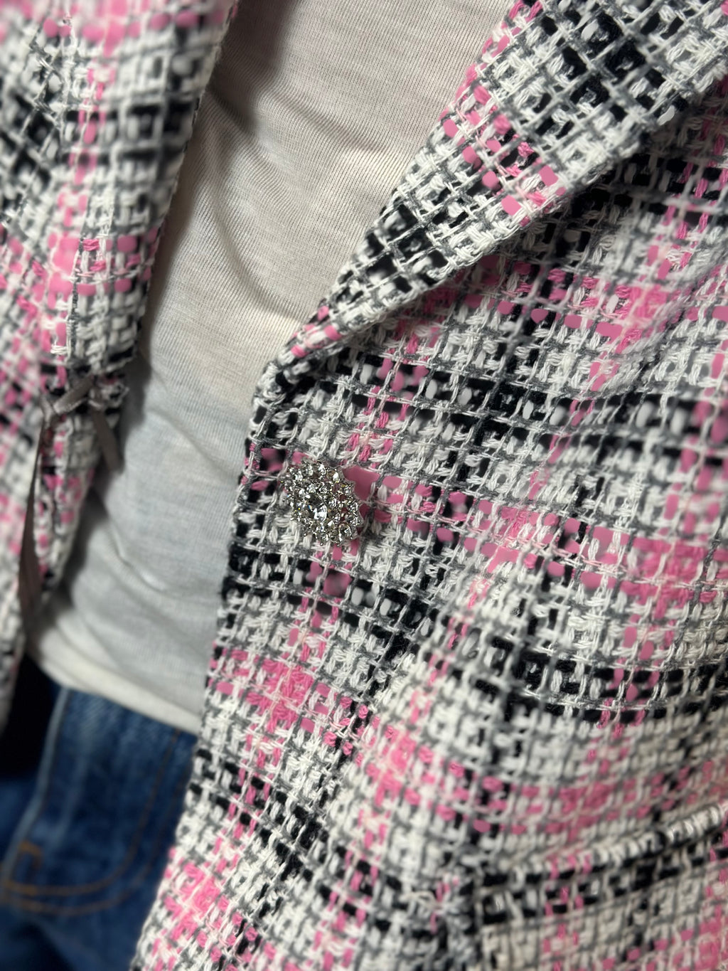 Giacca Bottone Gioiello Rosa _ MI.LE. for sou