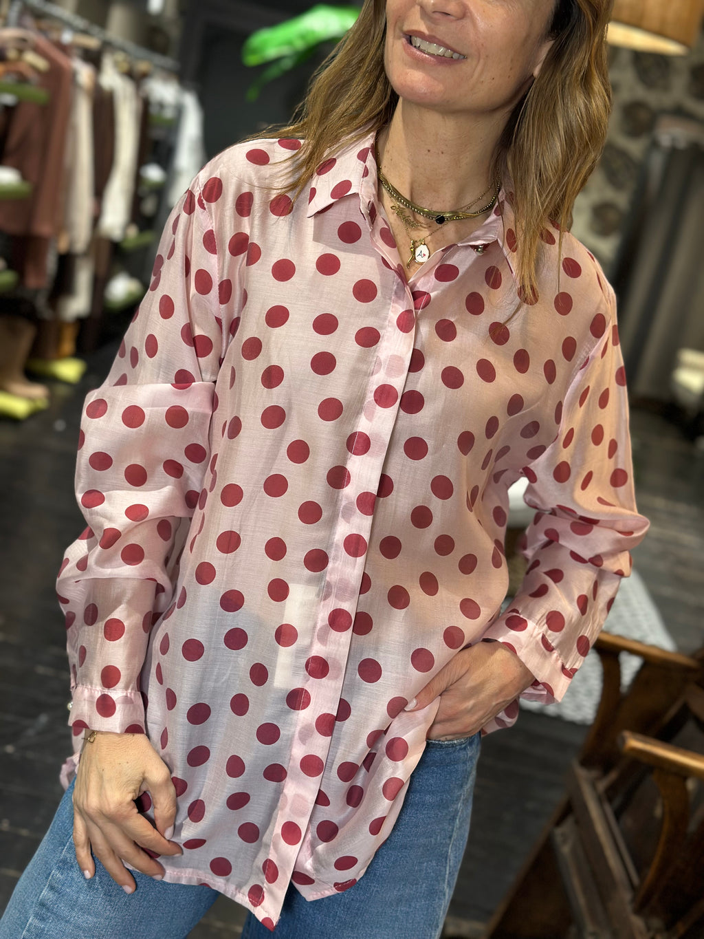 Camicia Pois Rosa _ MI.LE.for soku