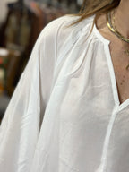 Blusa Scollo a V Bianco _ MI.LE.for soku
