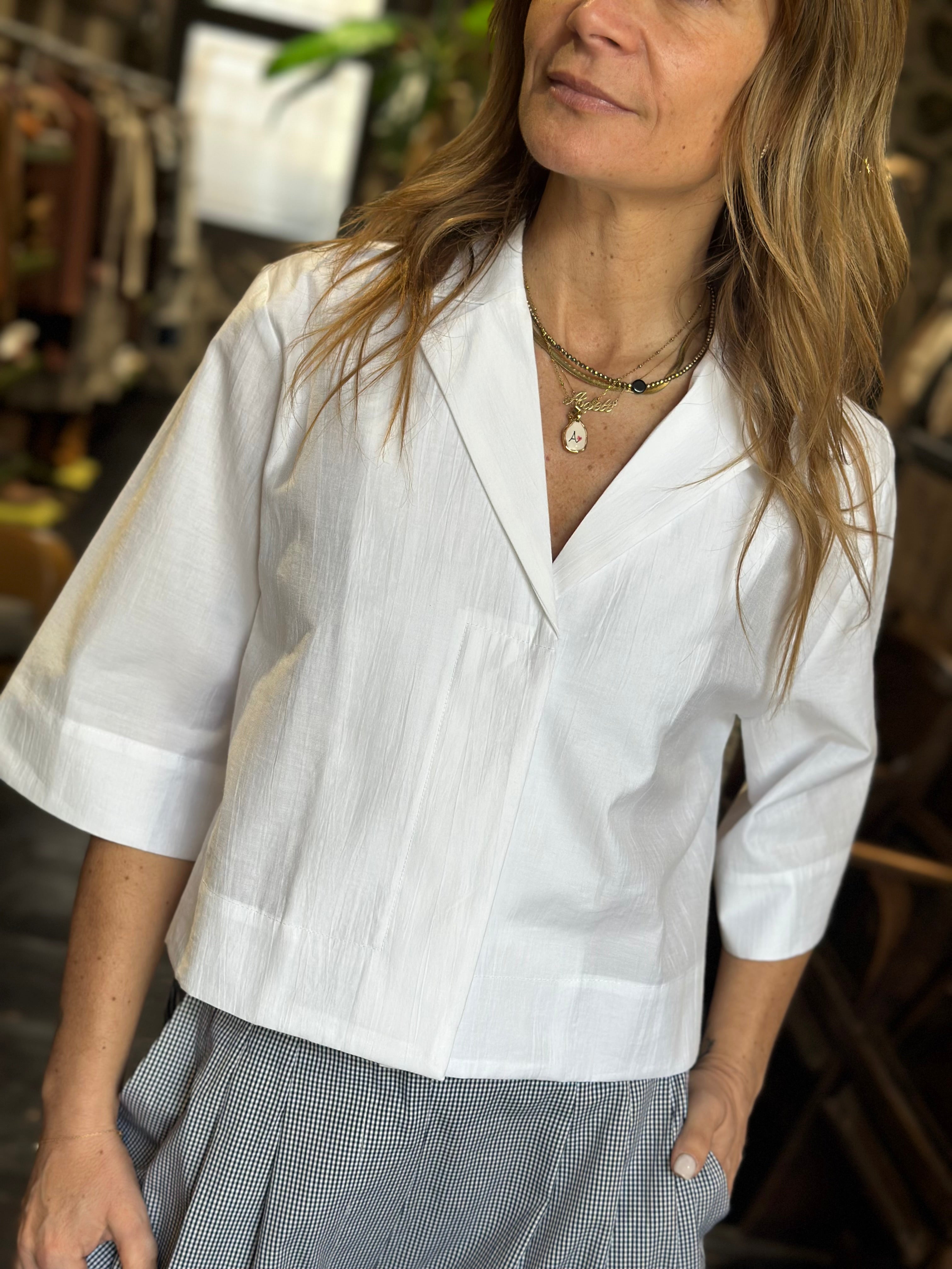 Camicia Cropped bianca _ Ottod'Ame