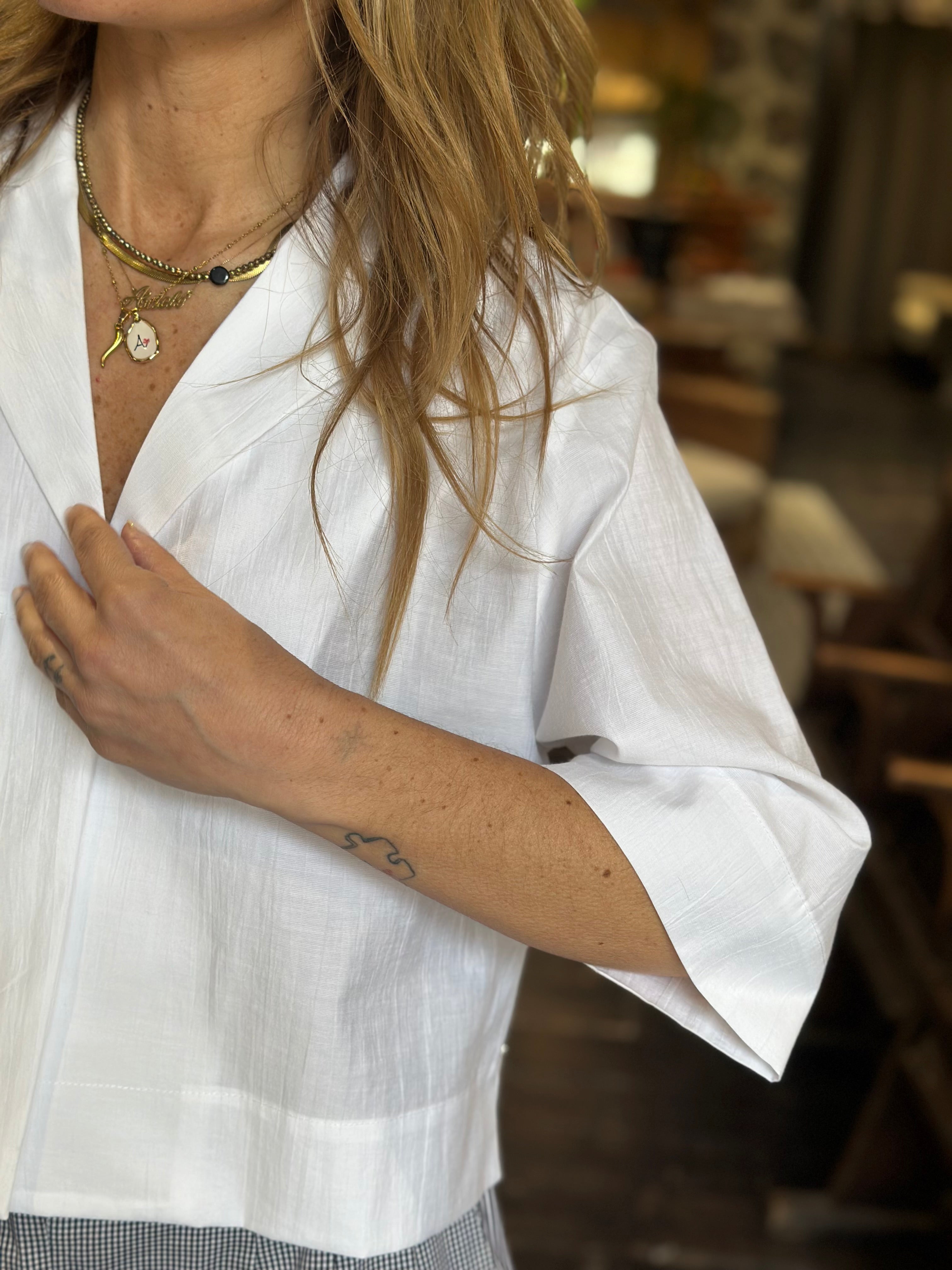 Camicia Cropped bianca _ Ottod'Ame
