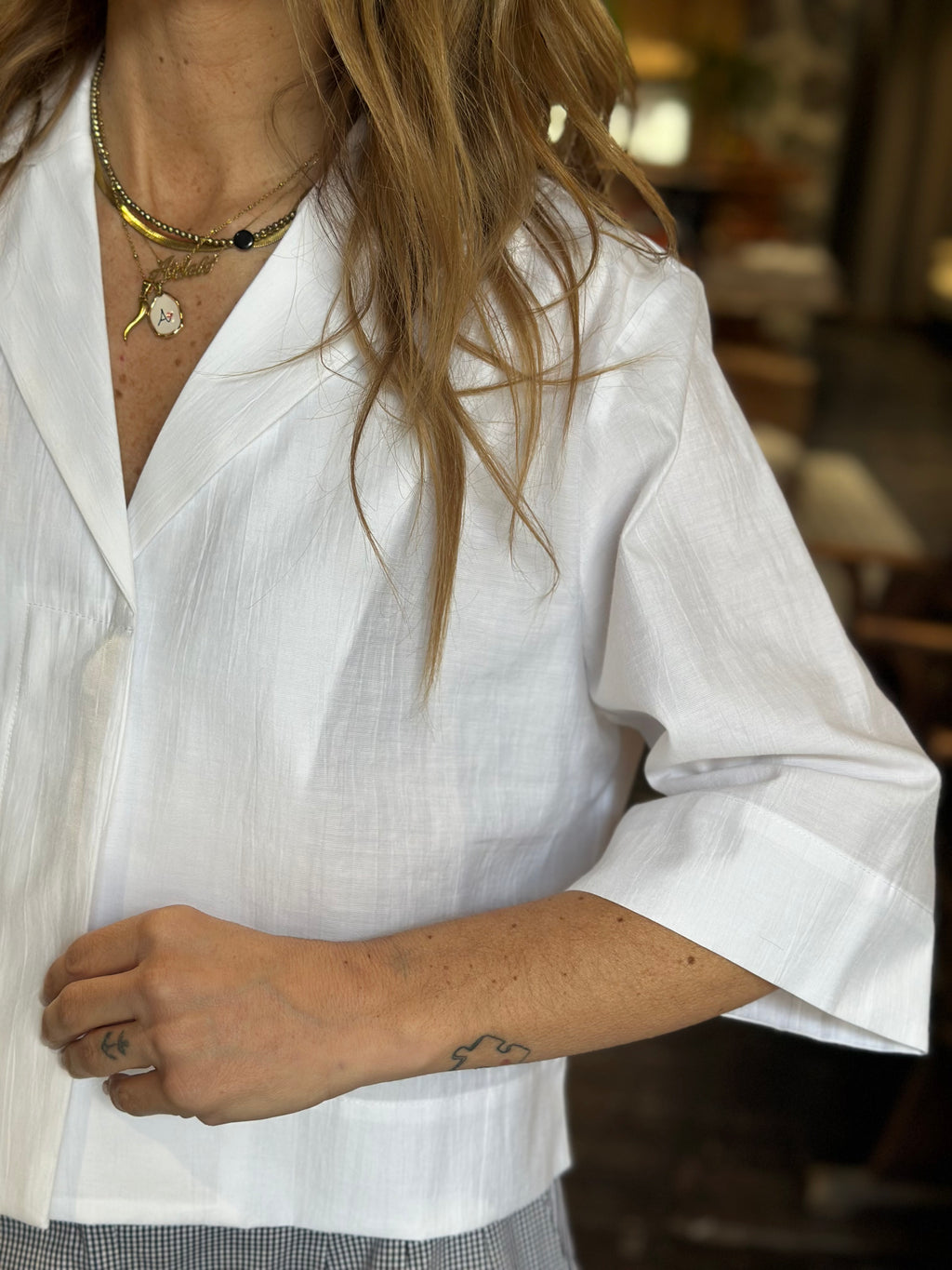 Camicia Cropped bianca _ Ottod'Ame