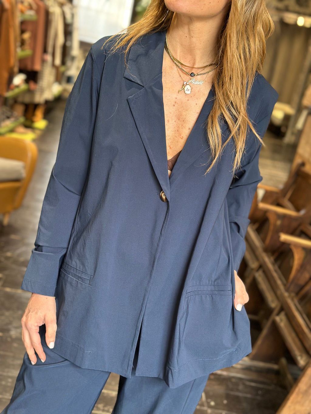 Giacca Bengalina Blu _ Karma