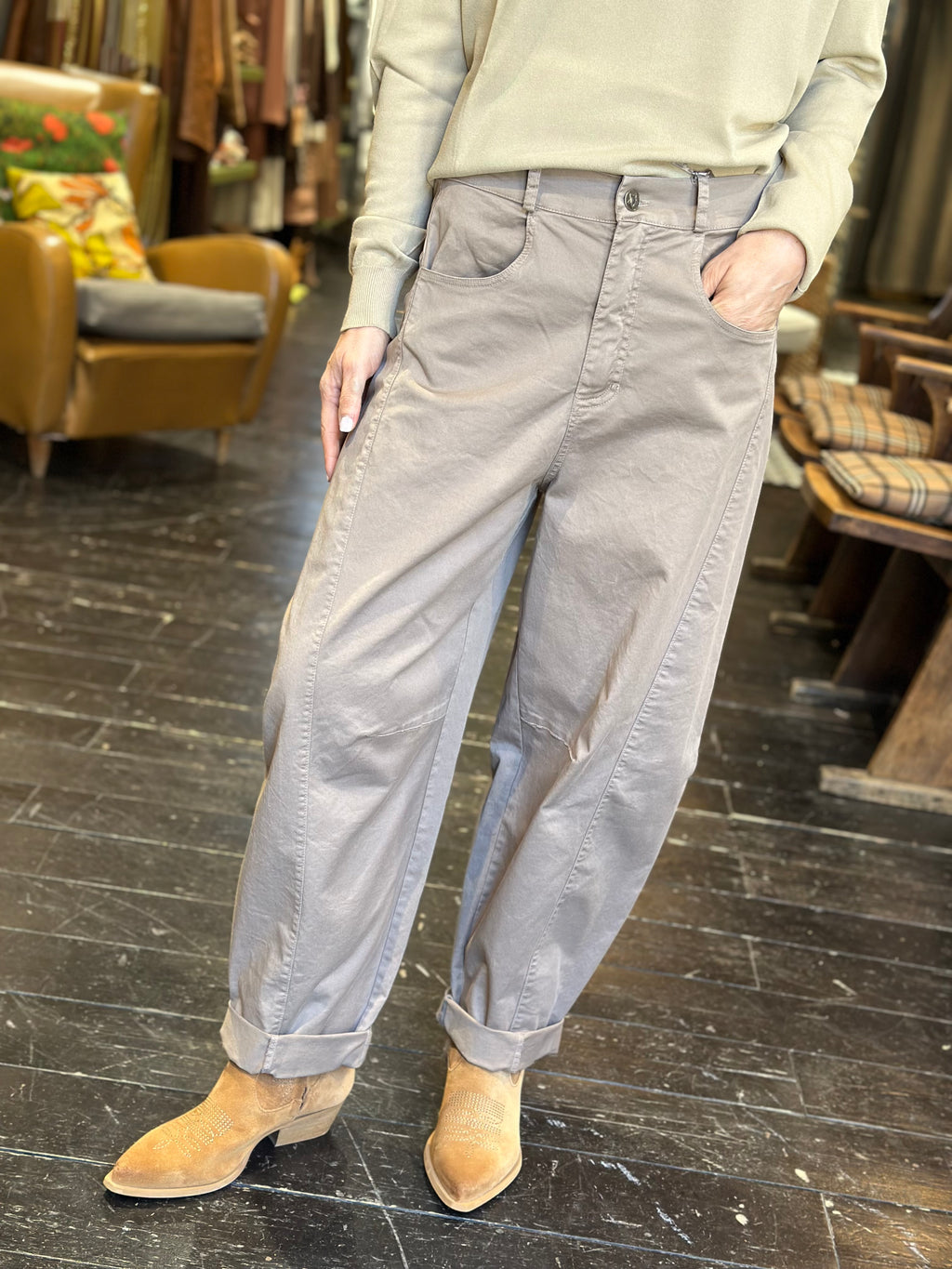 Pantalone Balloon fango