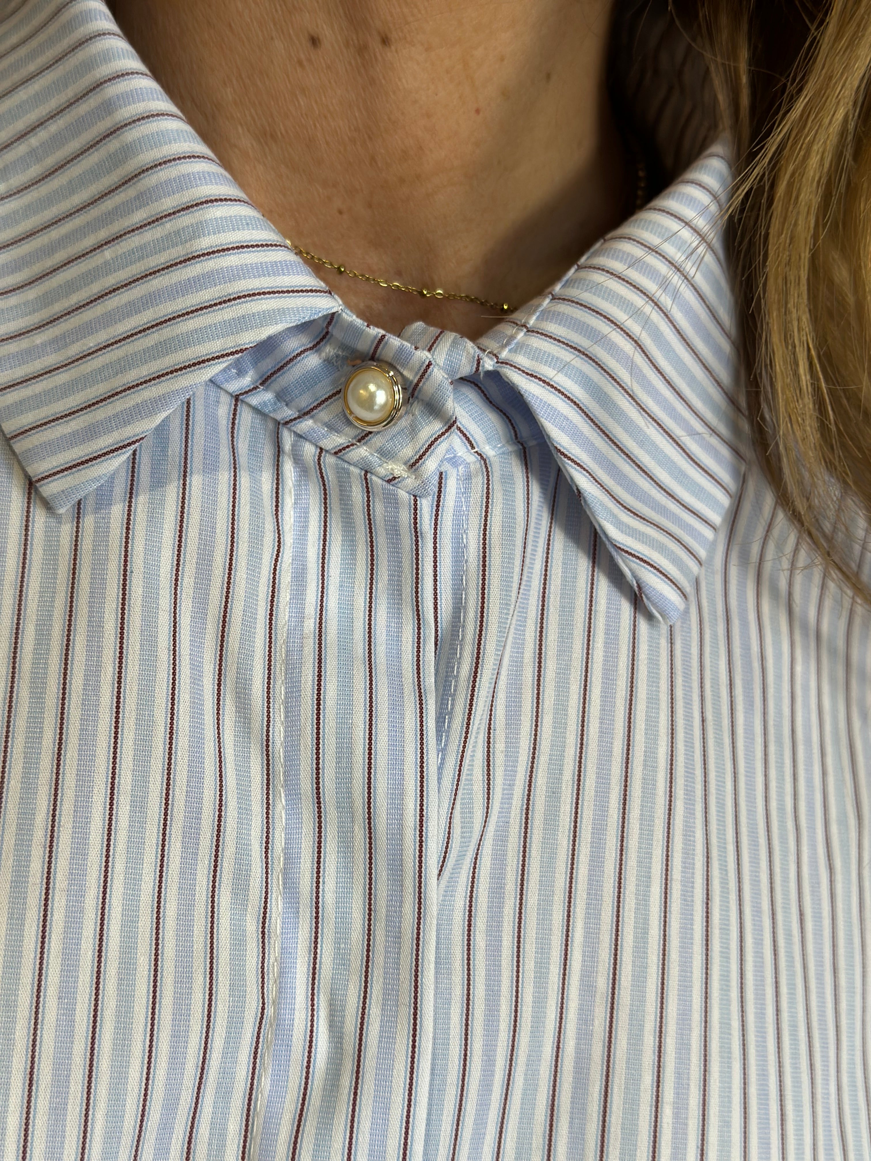 Camicia Celeste con Riga _ MI.LE. for soku