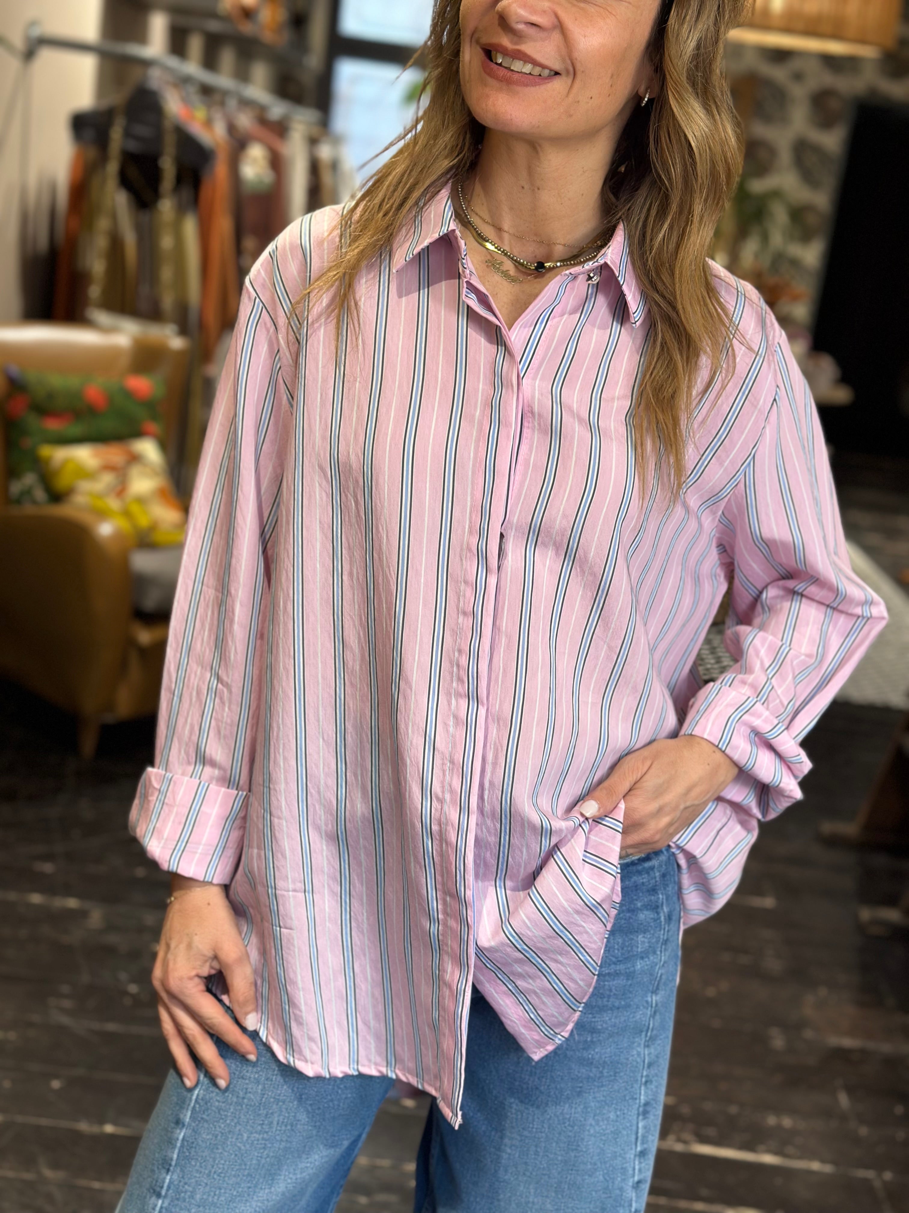 Camicia Rosa con Riga _ MI.LE.for soku